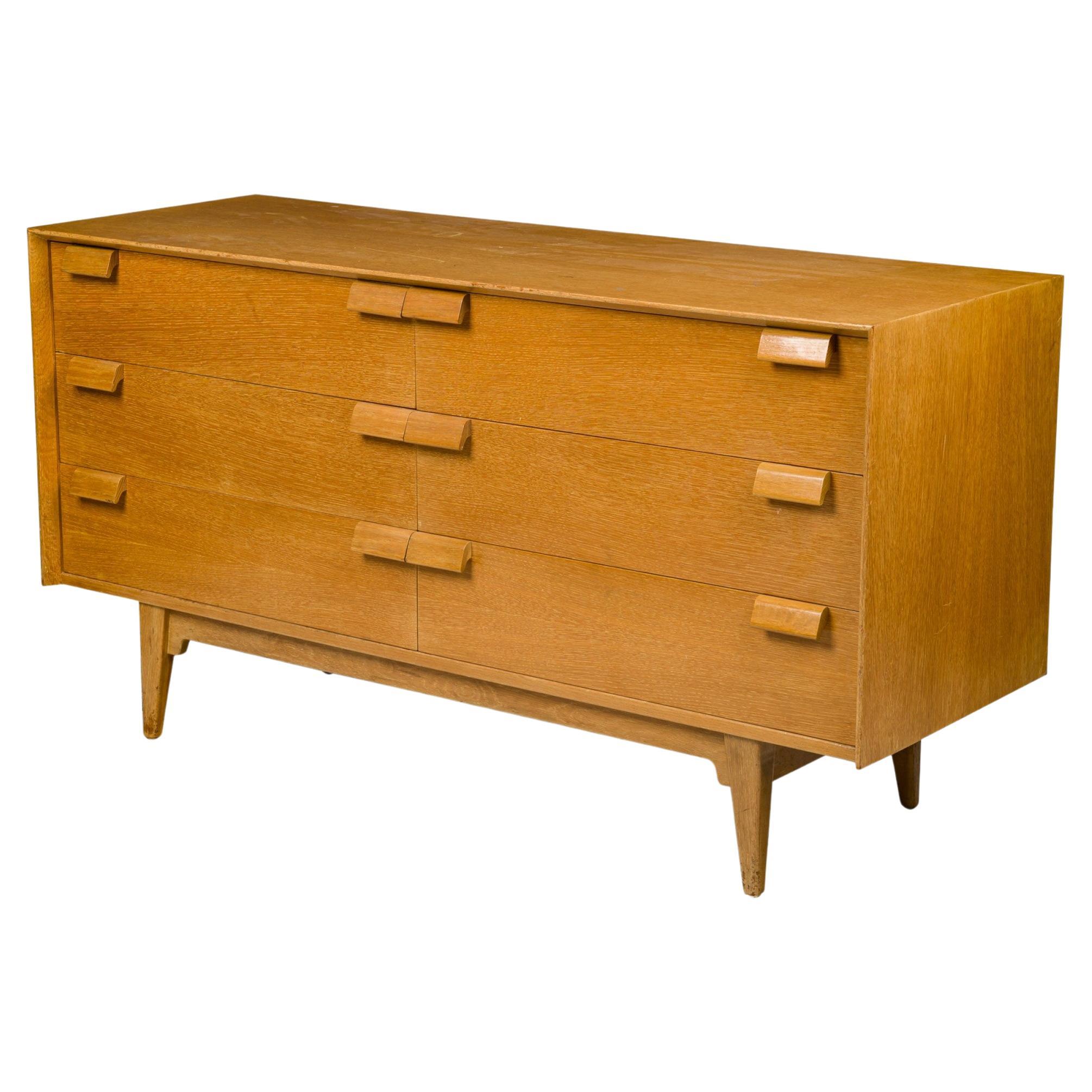 Jens Risom Danish Mid-Century Blond Oak 6-Drawer Dresser For Sale