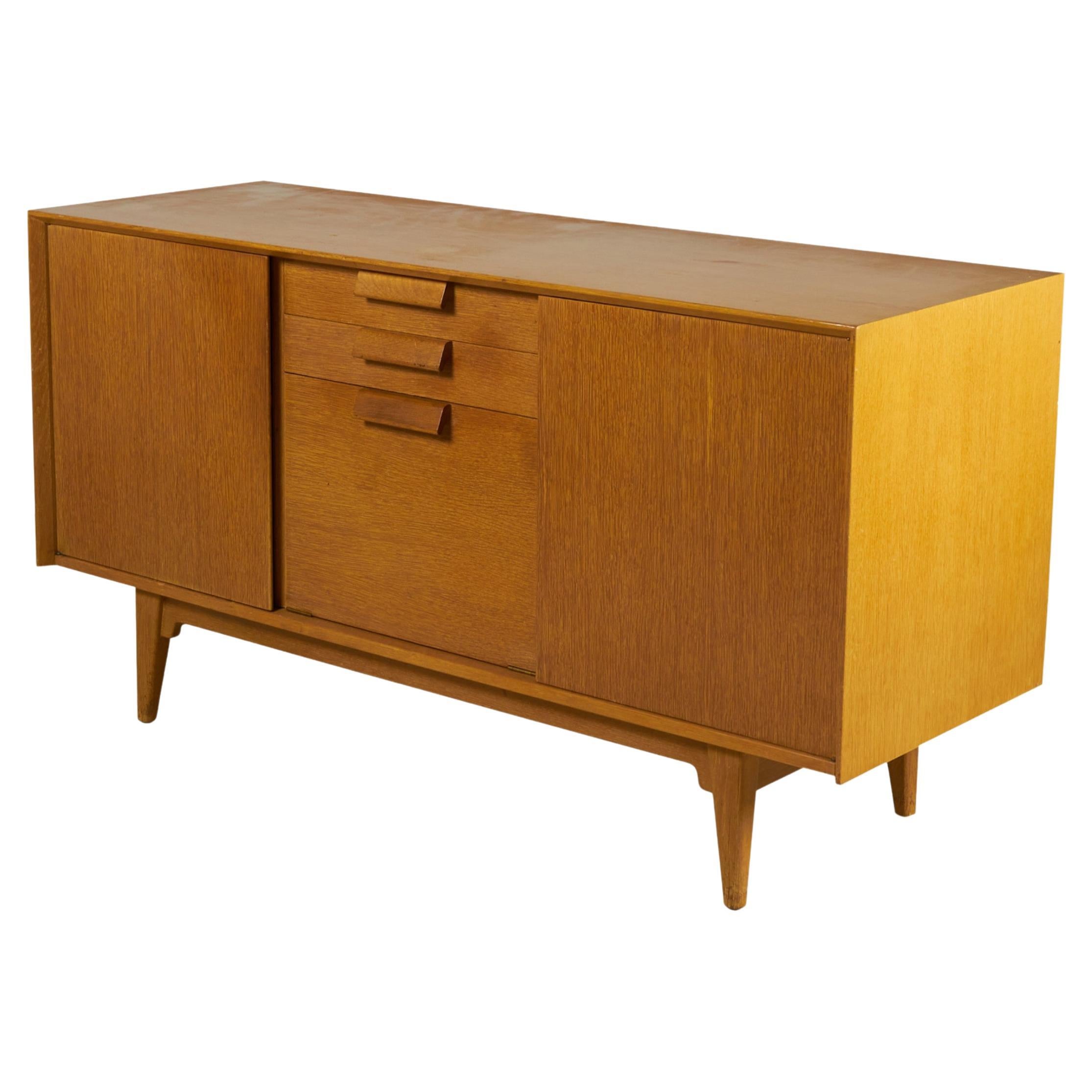 Jens Risom Danish Mid-Century Blond Oak Sideboard / Server For Sale