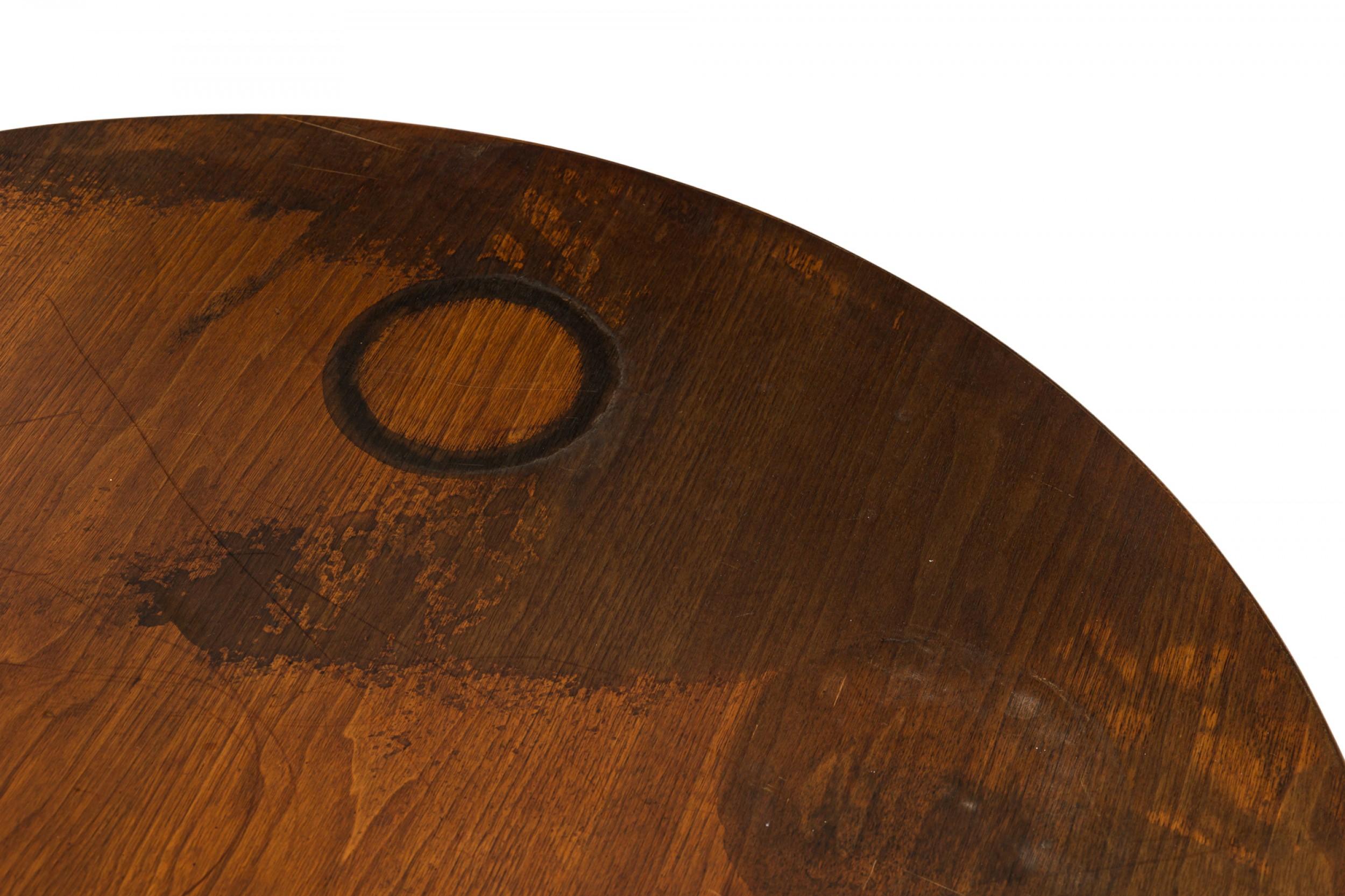 Hand-Crafted Jens Risom Danish Mid-Century Circular Walnut Revolving Lazy Susan Coffee Table For Sale