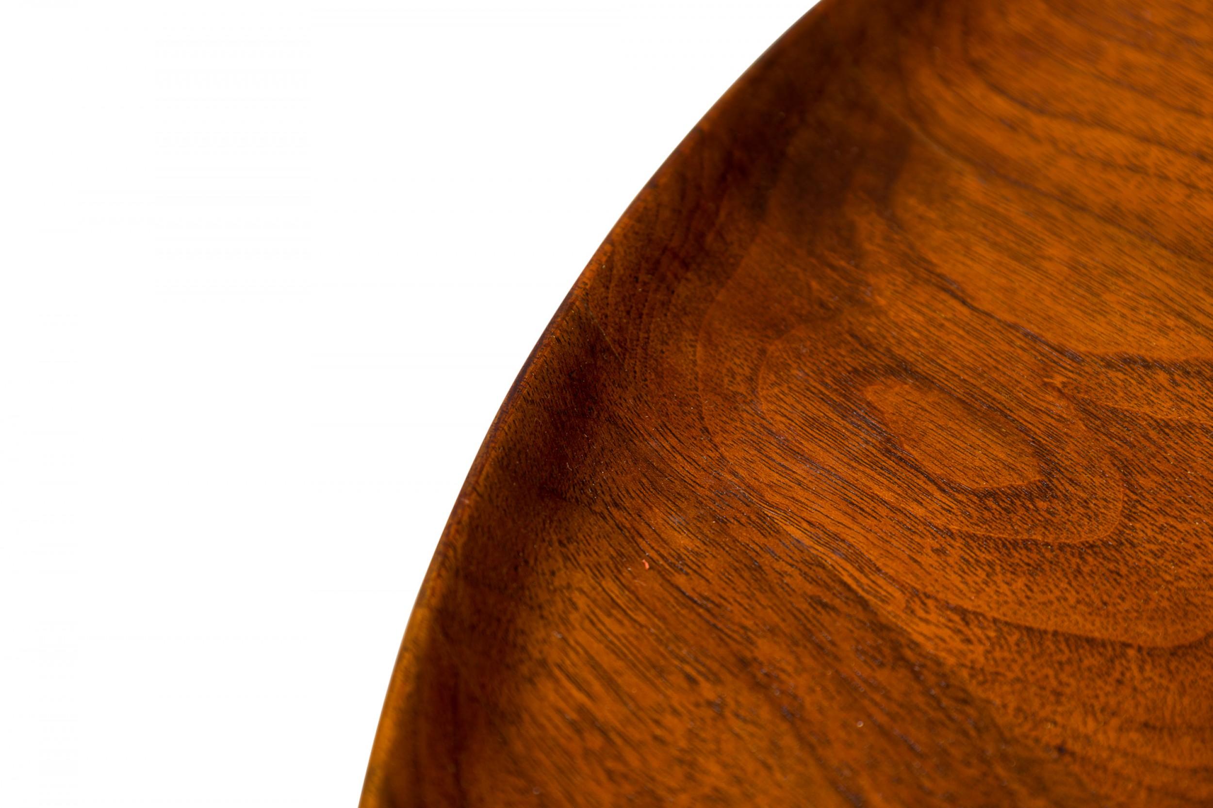 Jens Risom Danish Mid-Century Circular Wooden Lazy Susan End / Side Table In Good Condition For Sale In Queens, NY