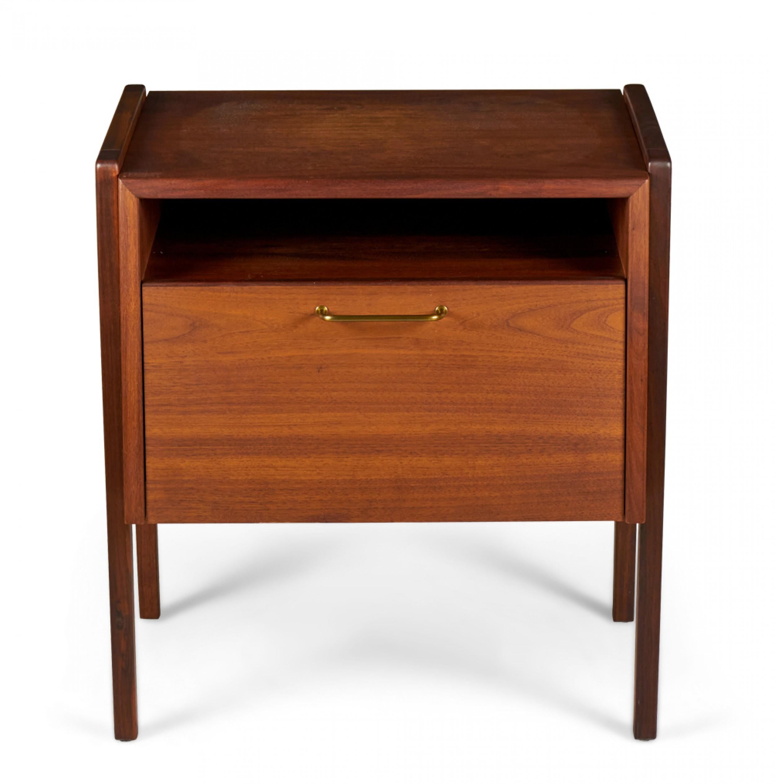 Jens Risom Danish Mid-Century Fall-Front Walnut Bedside Table / Commode For Sale 2