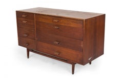 Jens Risom Danish Mid-Century Walnut 8-Drawer Dresser / Writing Desk