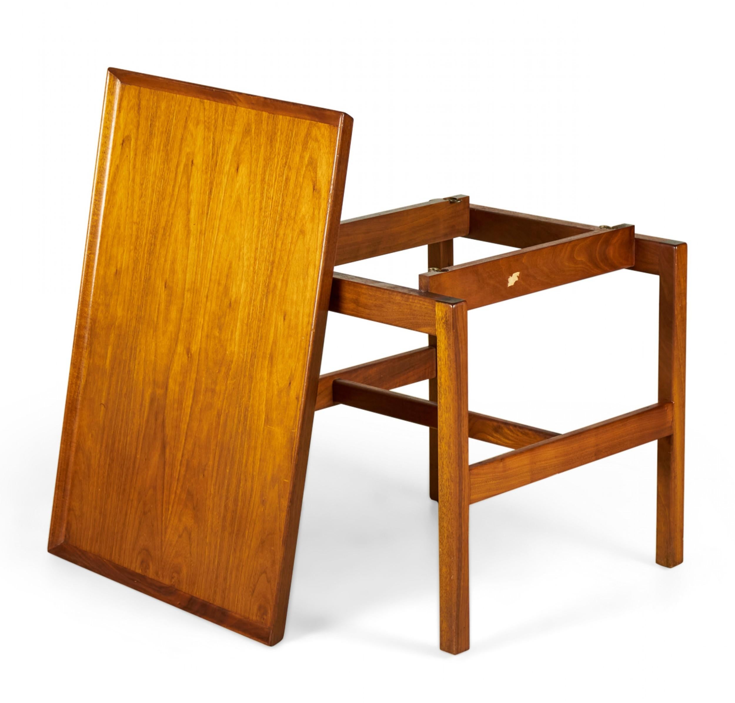 Jens Risom Danish Mid-Century Walnut Cantilever End / Side Table For Sale 3