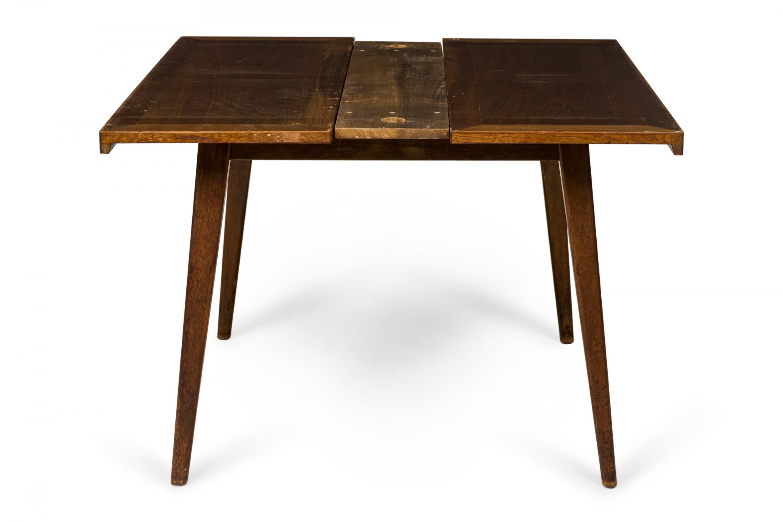 Jens Risom Danish Mid-Century Walnut Draw Leaf Dining Table For Sale 6