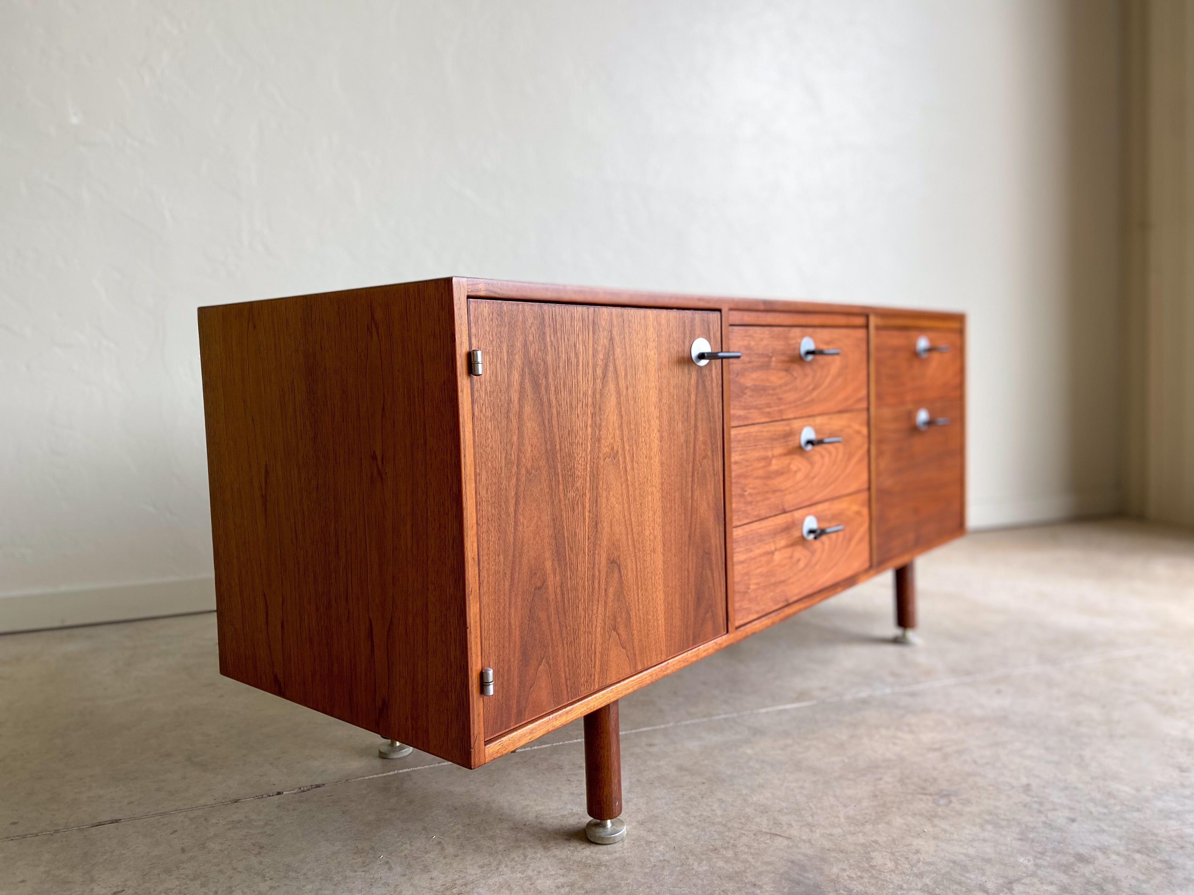 Mid-Century Modern Jens Risom Danish Modern Walnut Credenza 