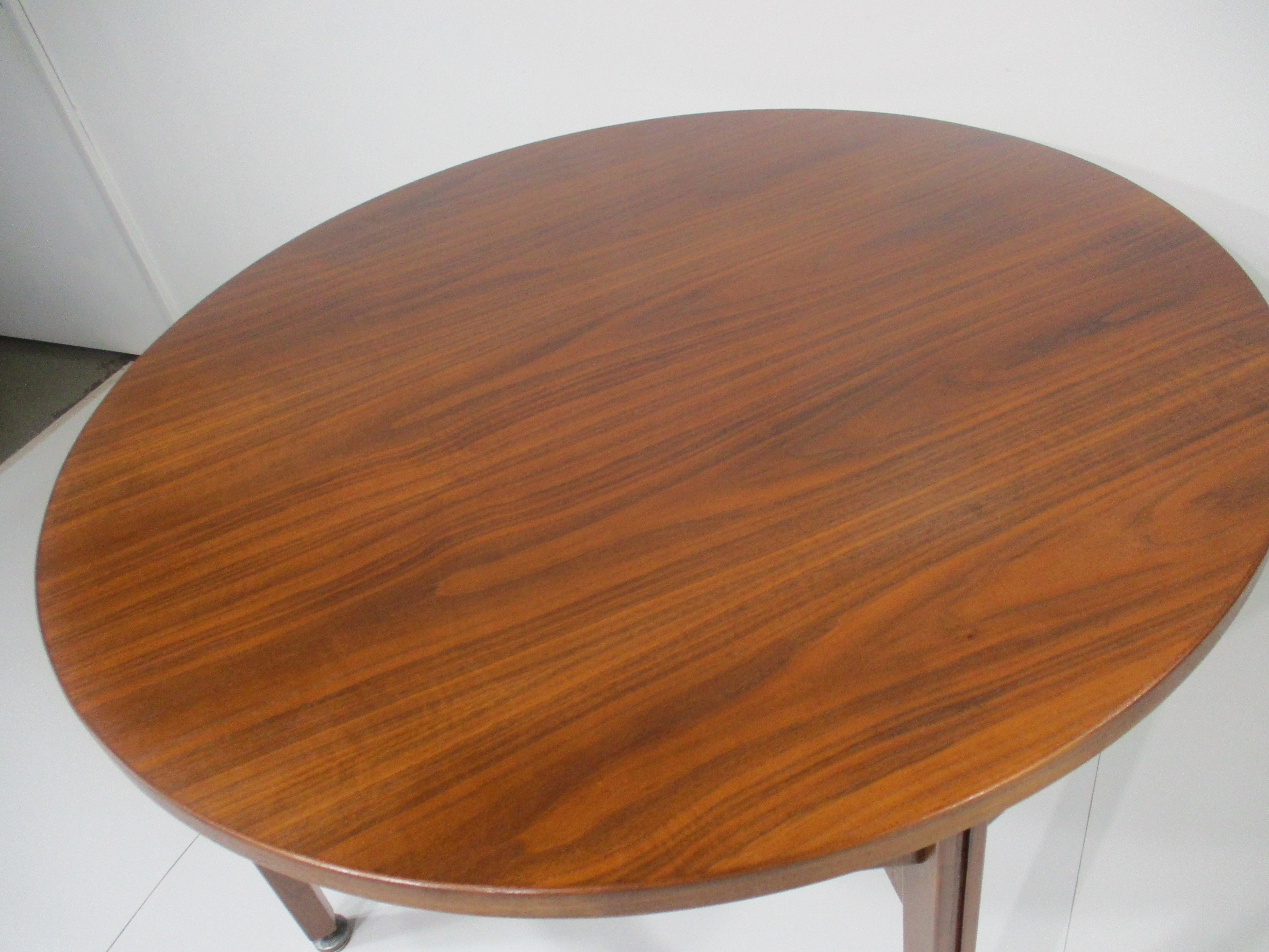 American Jens Risom Danish Styled Walnut Dining Table by Risom Designs  For Sale