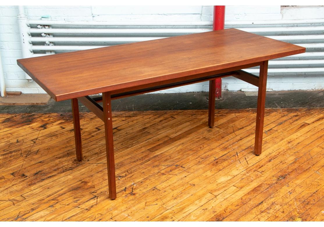Jens Risom Design Midcentury Teak Dining/ Writing Table In Good Condition In Bridgeport, CT