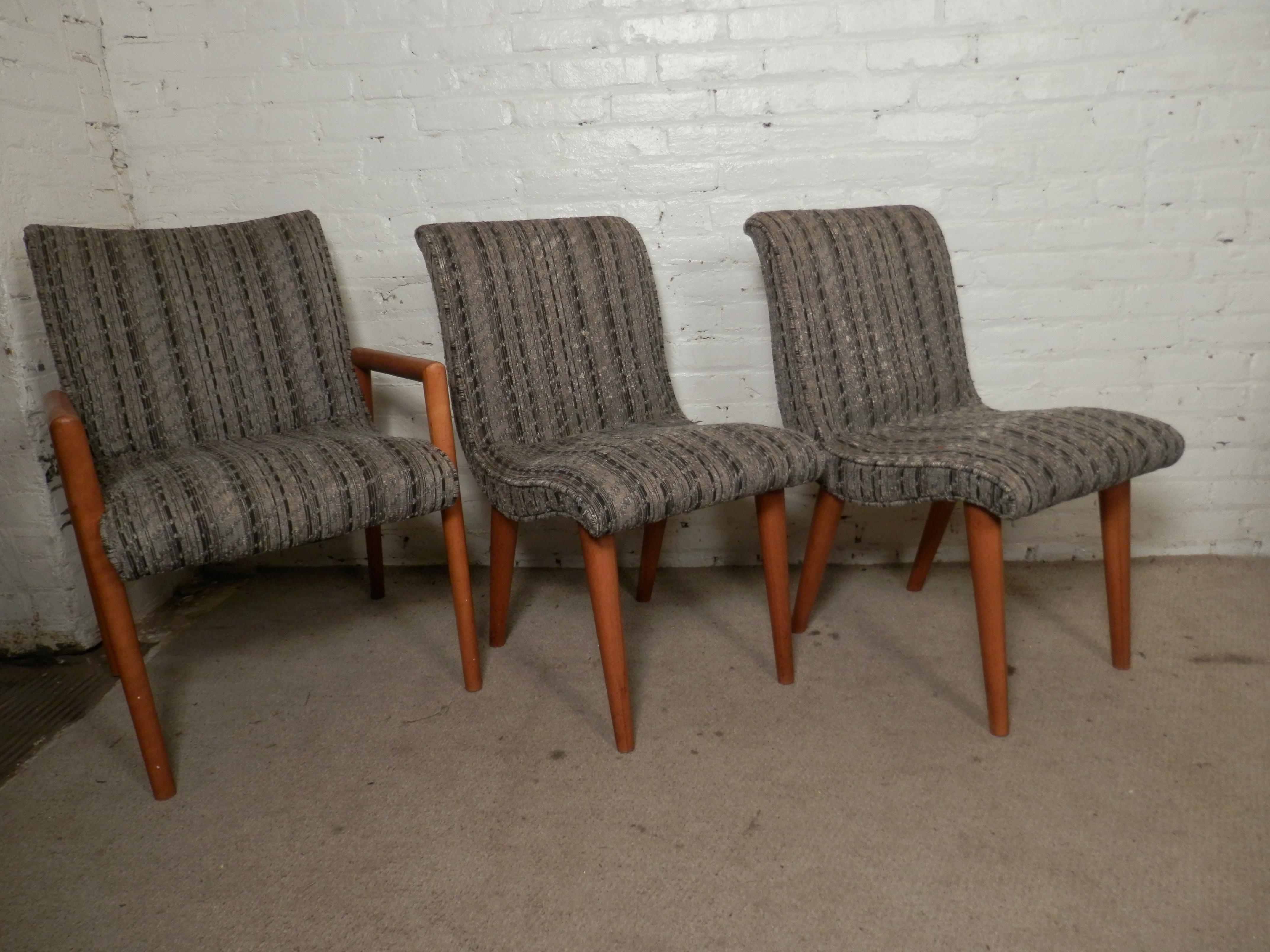 Mid-Century Modern Set of Six Vintage Dining Chairs by Russel Wright for Conant Ball