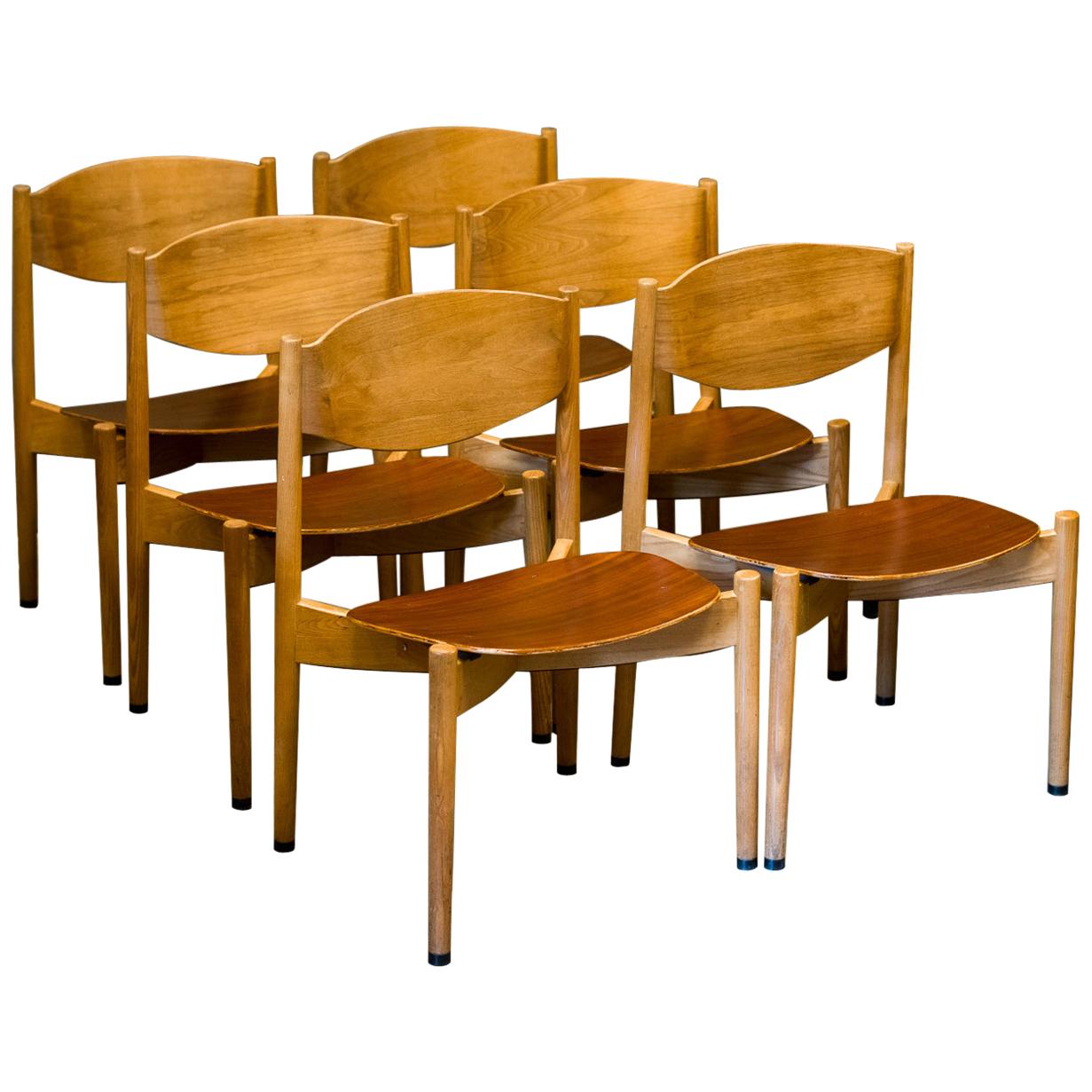 Jens Risom Dining Chairs, Set of 6