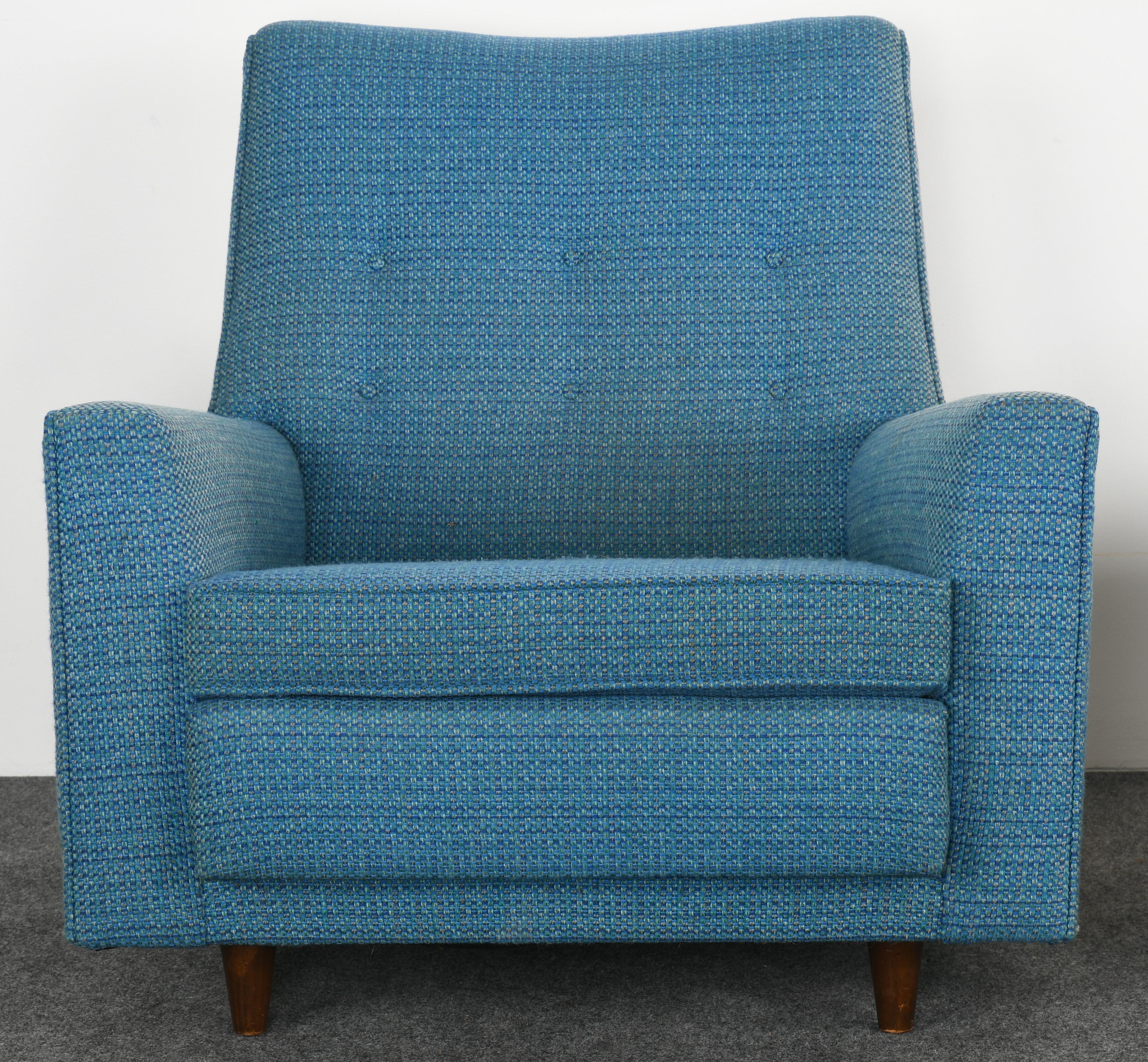 Jens Risom Easy Chair and Ottoman Model U333 and U790, 1959 In Good Condition In Hamburg, PA