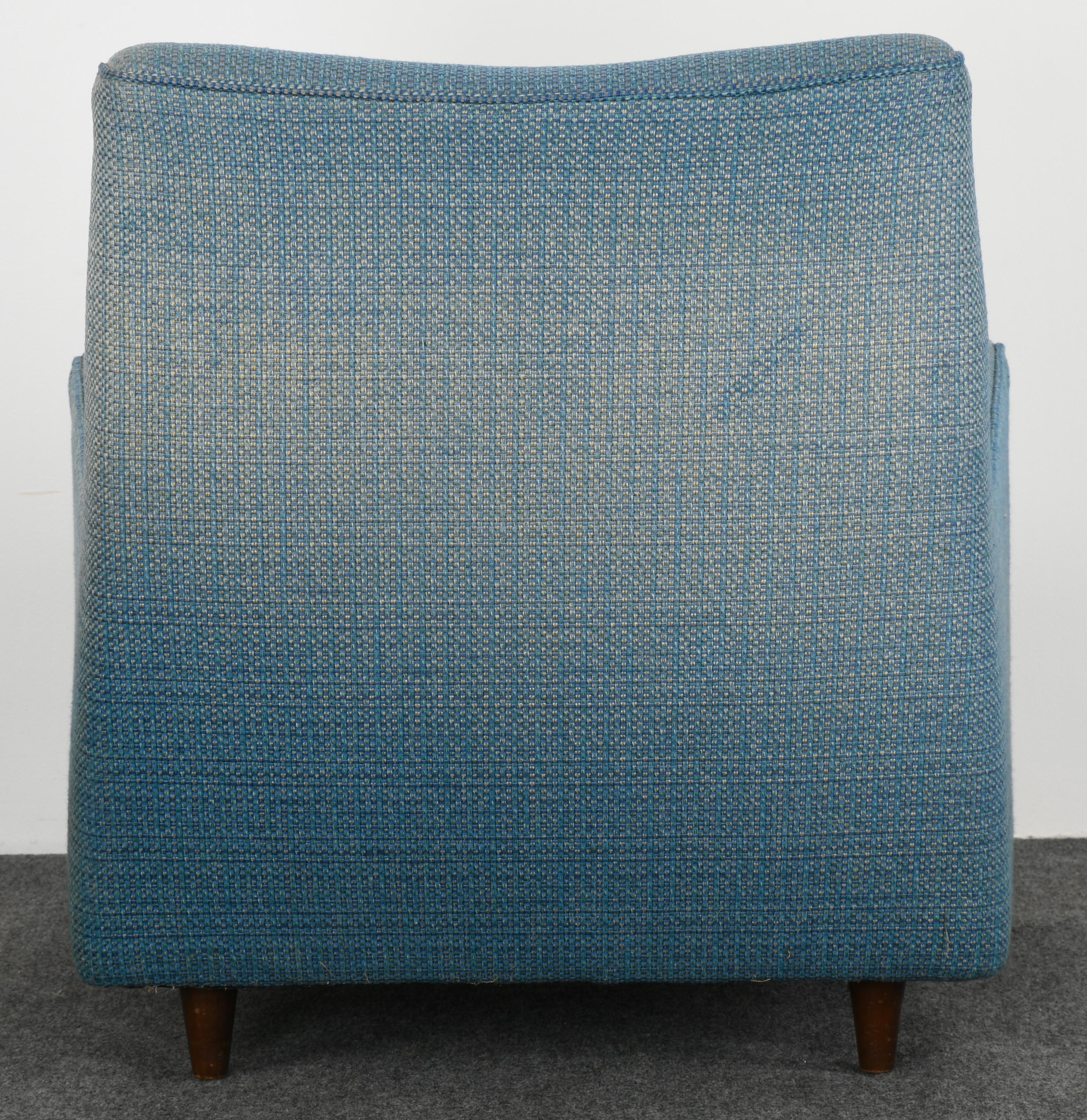 Mid-20th Century Jens Risom Easy Chair and Ottoman Model U333 and U790, 1959