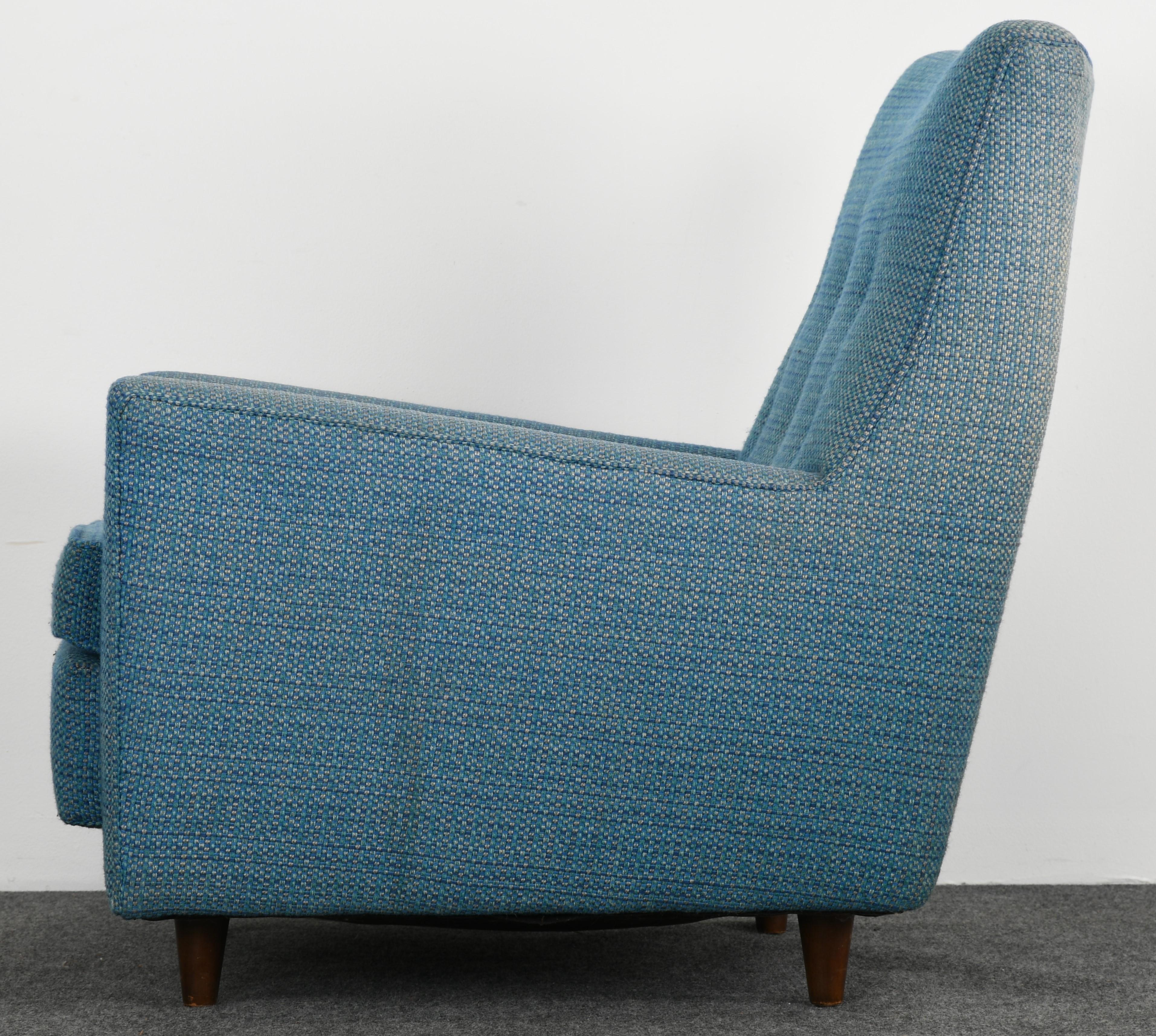 Upholstery Jens Risom Easy Chair and Ottoman Model U333 and U790, 1959