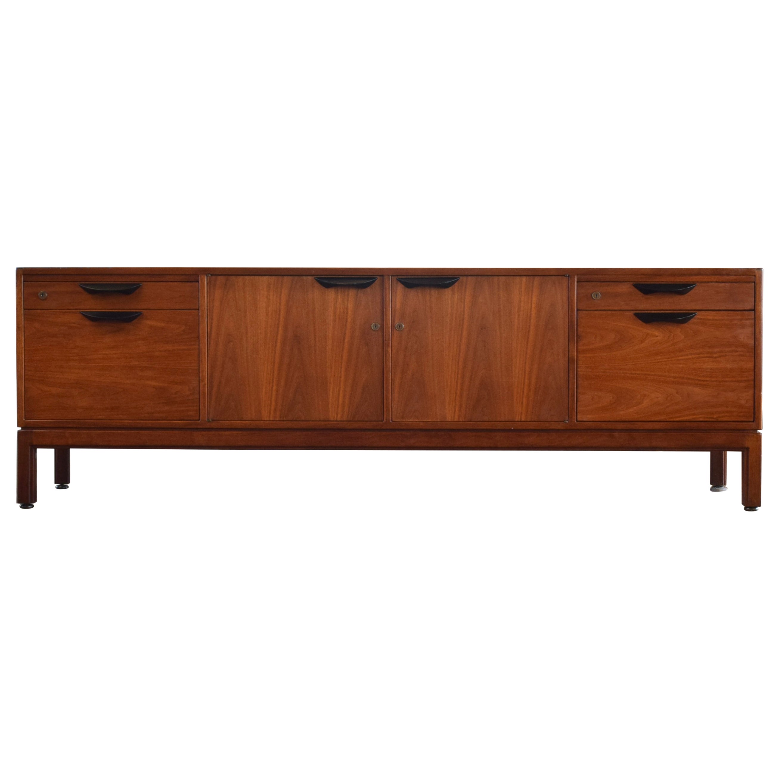 Jens Risom Executive Walnut Credenza For Sale