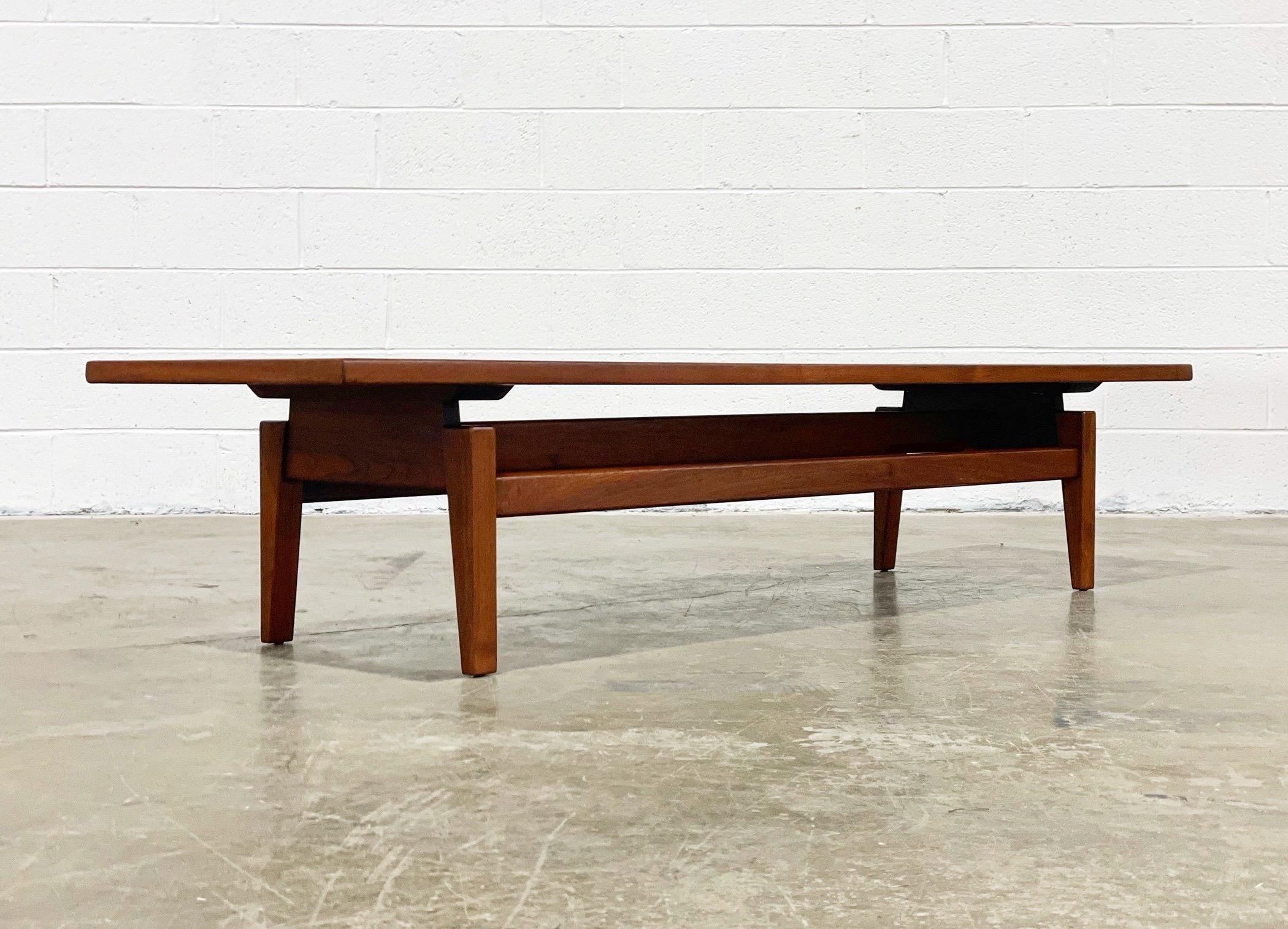 Jens Risom Floating Walnut Coffee Table, Model T621, Cocktail Table or Bench 4