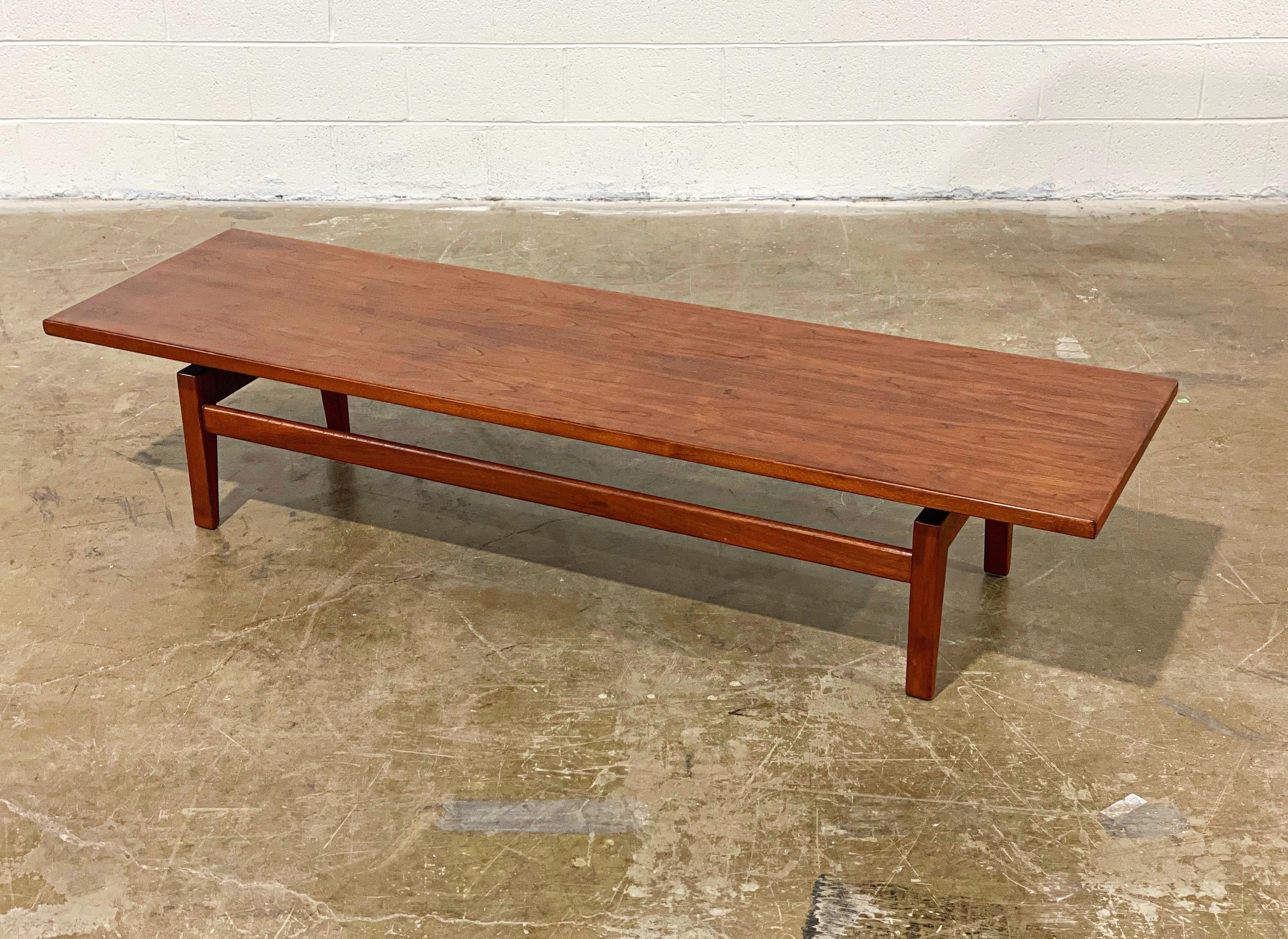 Jens Risom Floating Walnut Coffee Table, Model T621, Cocktail Table or Bench 5