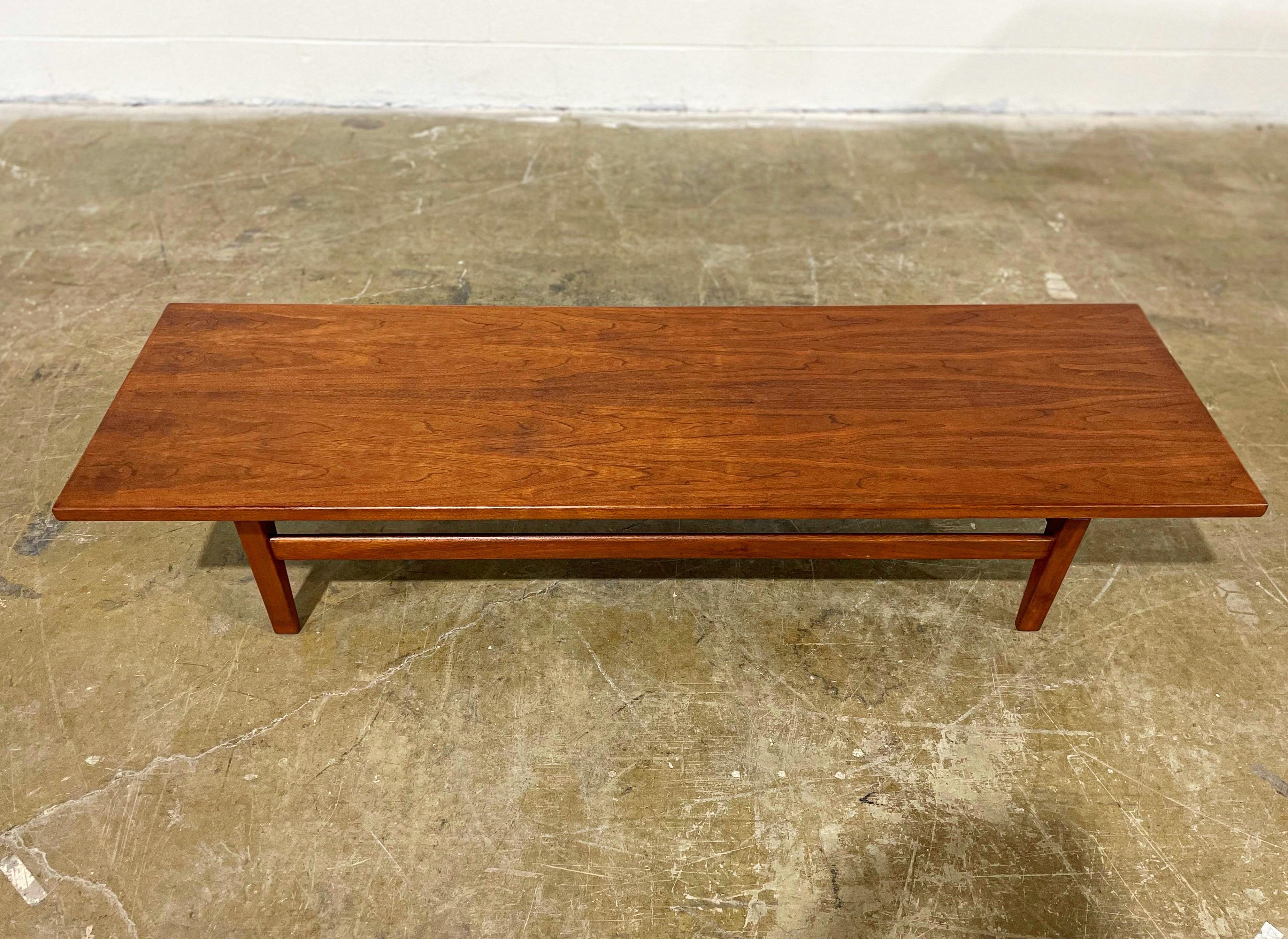 Jens Risom Floating Walnut Coffee Table, Model T621, Cocktail Table or Bench 2