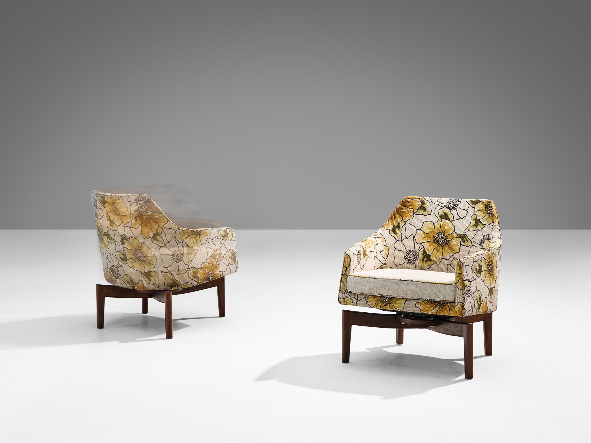 Paire de chaises longues pivotantes Jens Risom pour Jens Risom Design Inc.  en vente 5