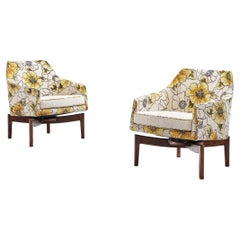 Jens Risom for Jens Risom Design Inc. Pair of Swivel Lounge Chairs 