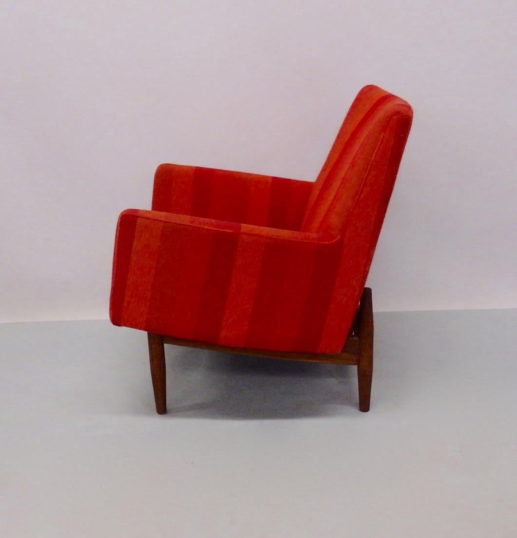 Jens Risom  Walnut Base Lounge Chair as Found Original Girard Fabric 1
