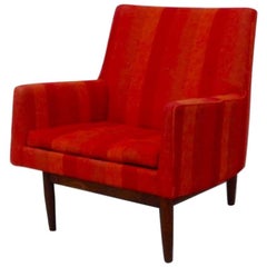 Jens Risom  Walnut Base Lounge Chair as Found Original Girard Fabric
