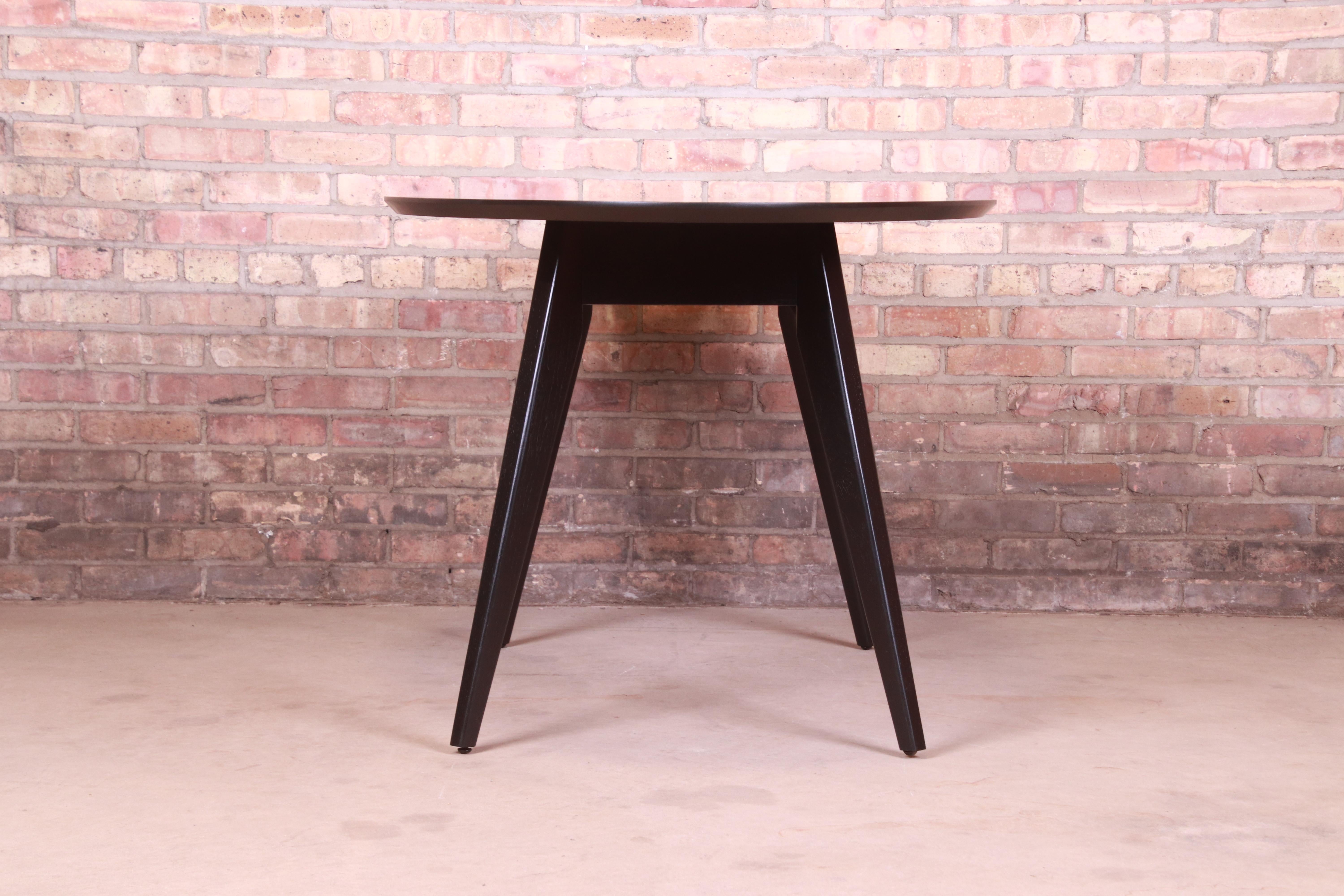 Jens Risom for Knoll Black Lacquered Dining or Game Table, Newly Refinished 2