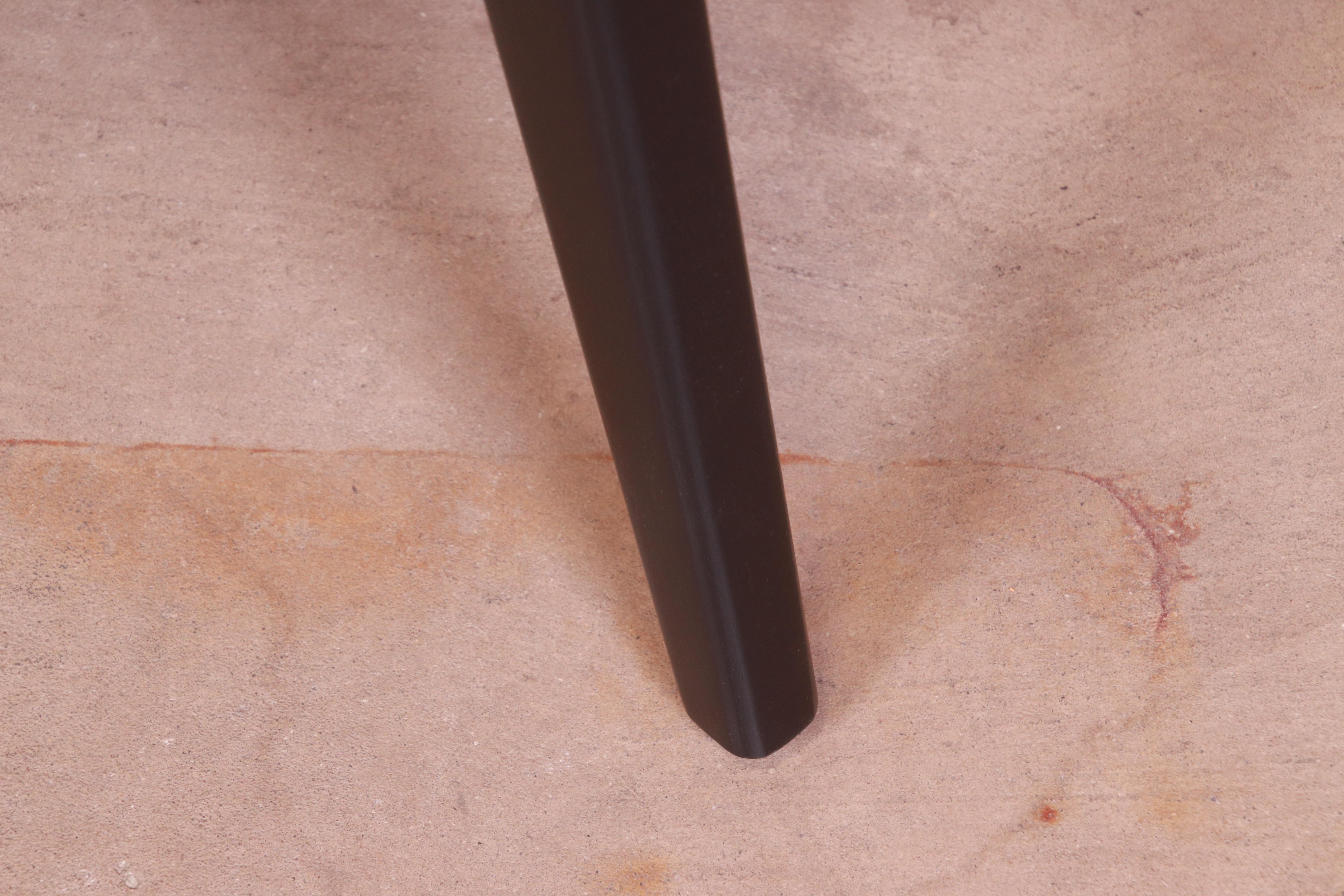 Jens Risom for Knoll Black Lacquered Dining or Game Table, Newly Refinished 1