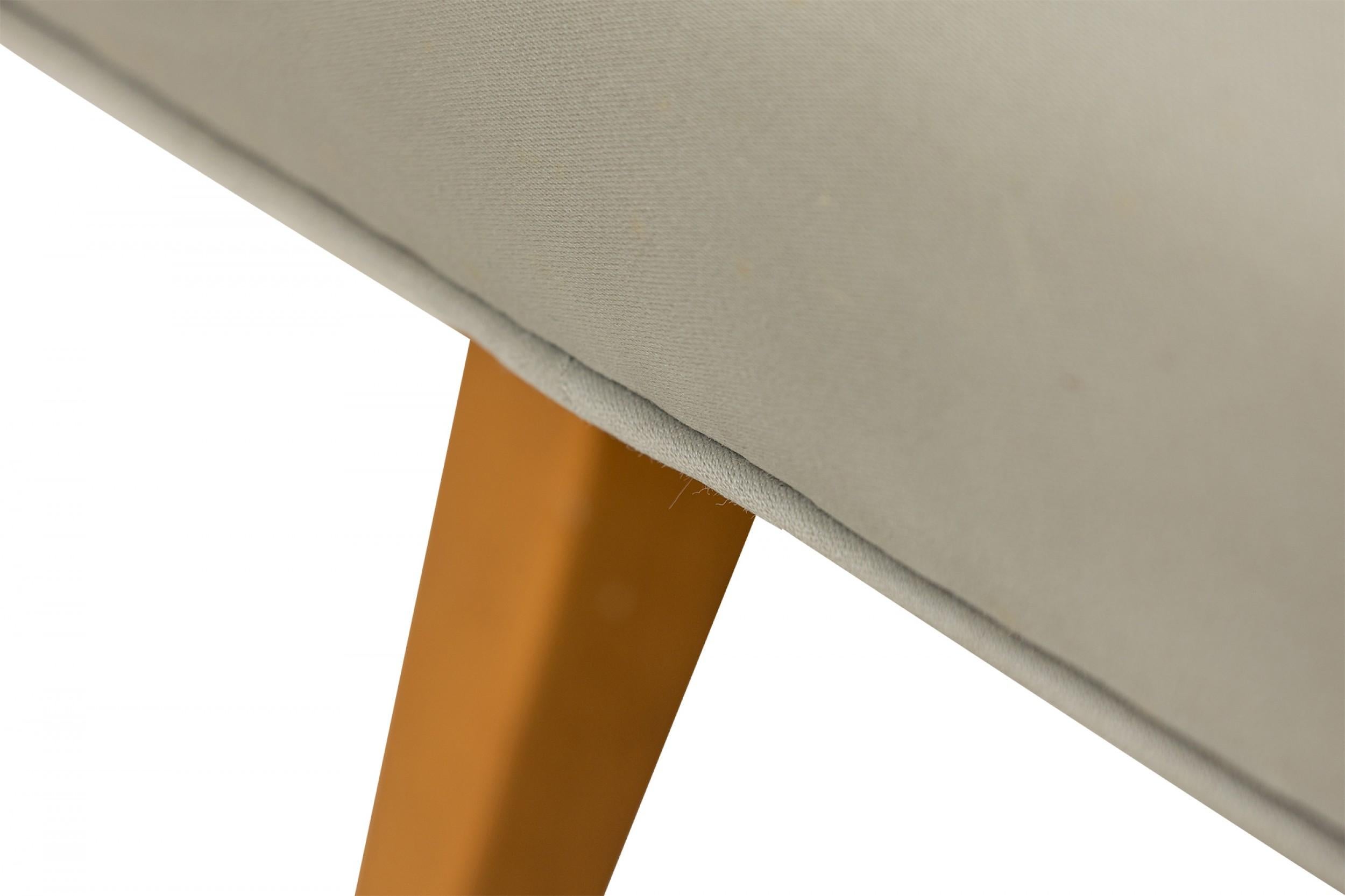 Jens Risom for Knoll Light Gray Upholstered Blonde Wood Slipper / Side Chair For Sale 2