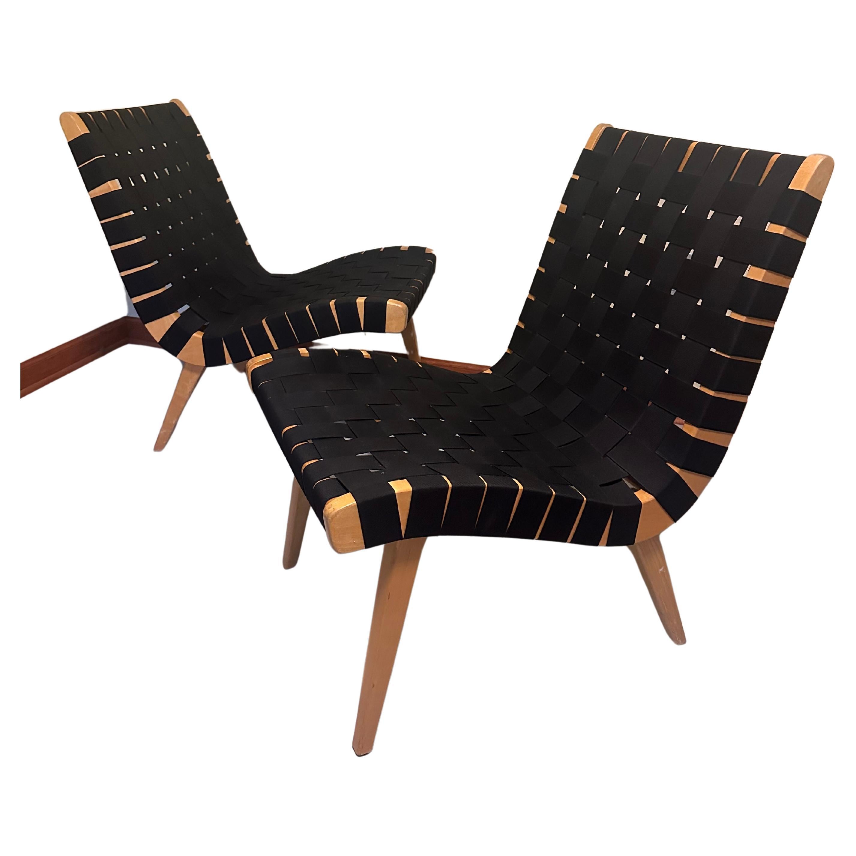 Jens Risom for Knoll lounge chair pair  For Sale