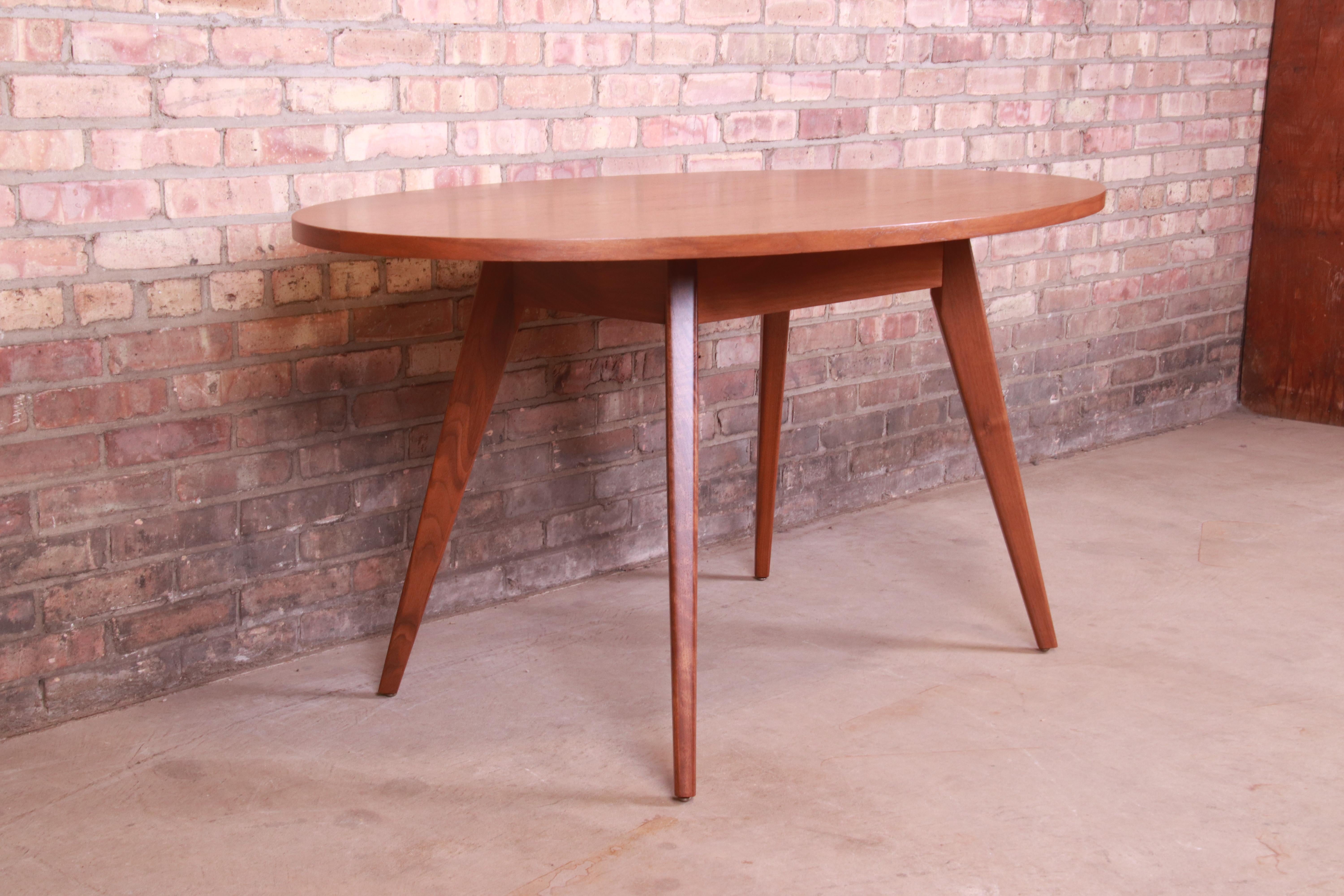 American Jens Risom for Knoll Mid-Century Modern Walnut Dining or Game Table, Refinished
