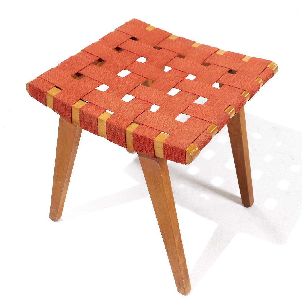 Jens Risom for Knoll Mid Century Strap Stool Ottoman For Sale 2