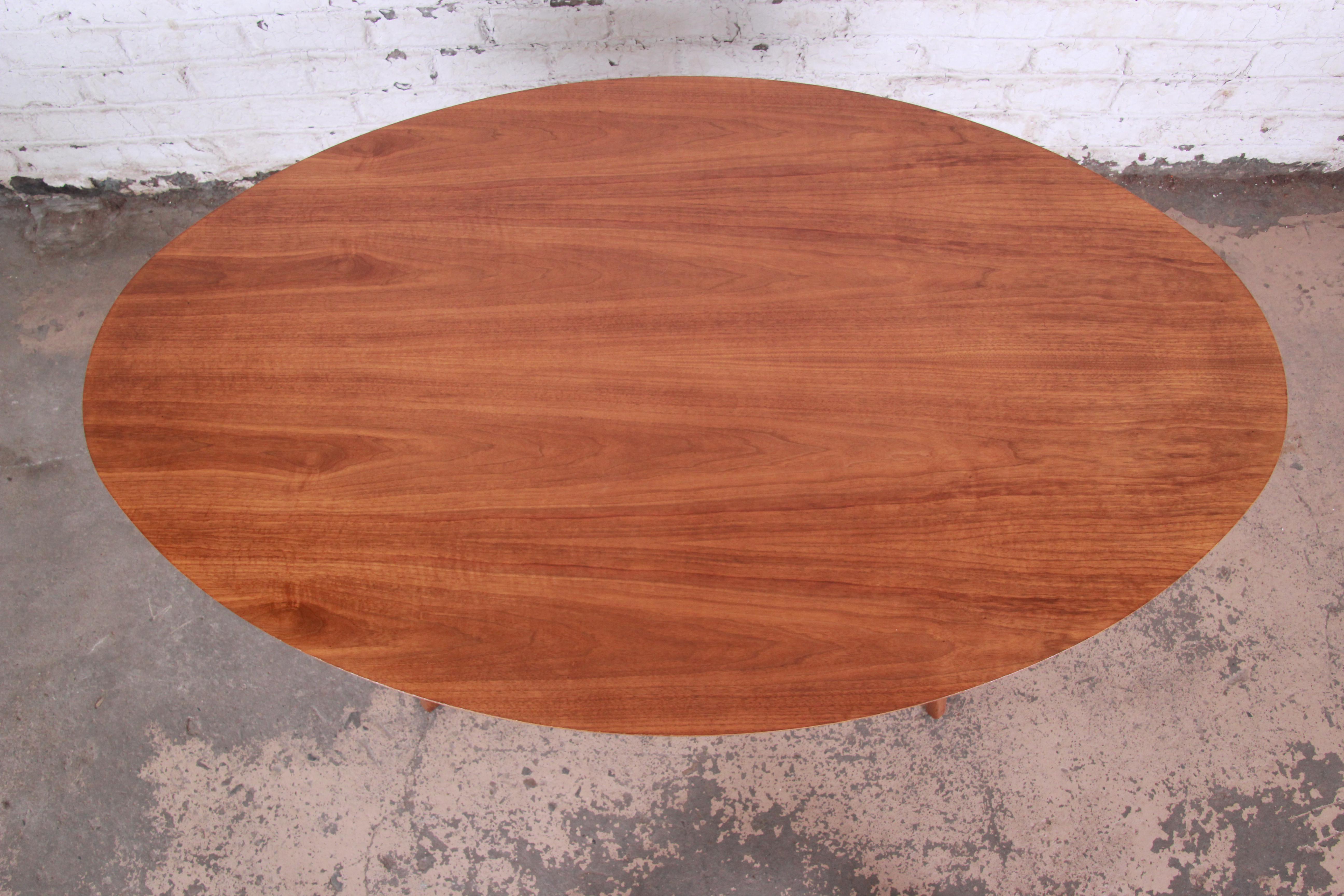 Jens Risom for Knoll Walnut Elliptical Dining or Game Table In Good Condition In South Bend, IN