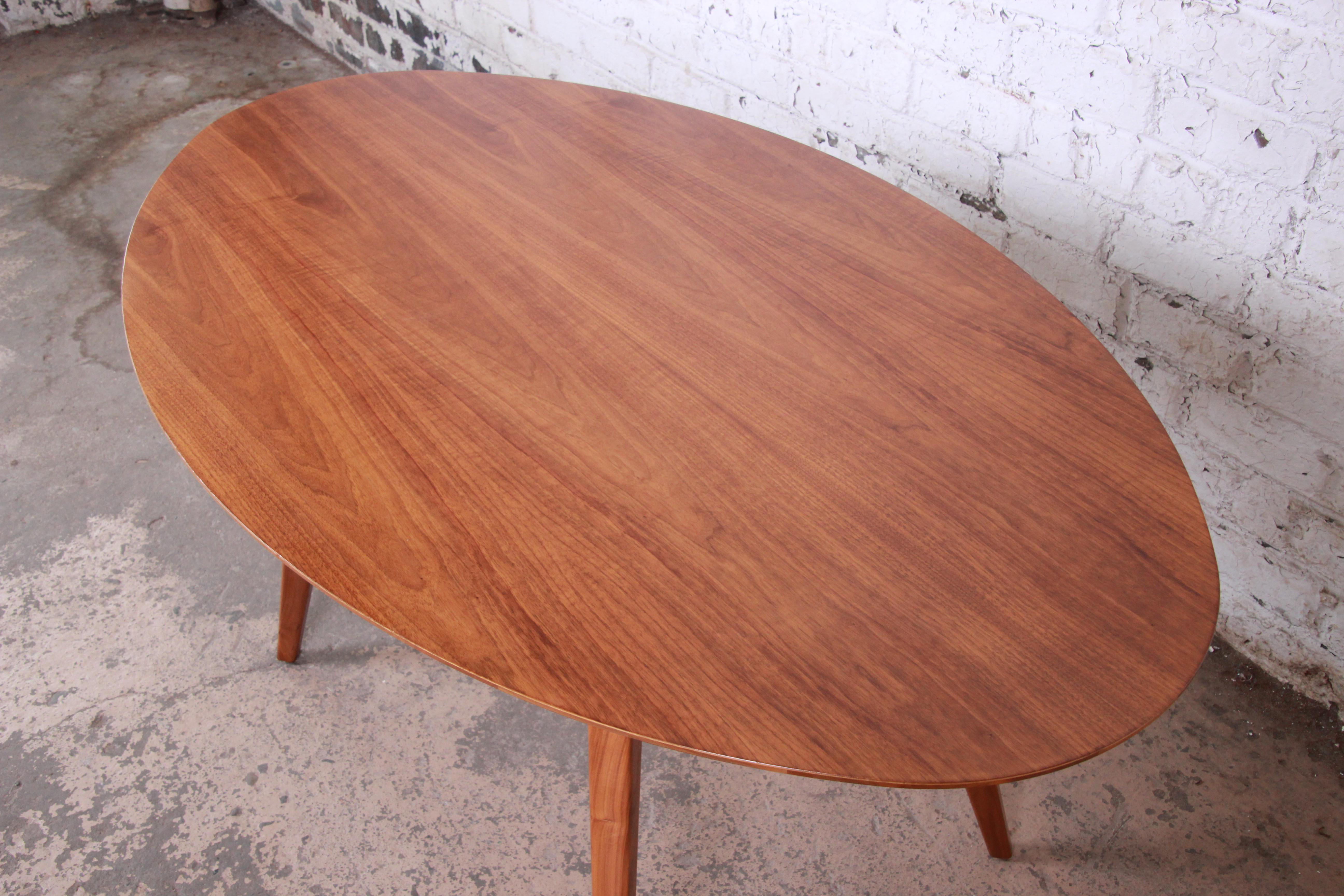 20th Century Jens Risom for Knoll Walnut Elliptical Dining or Game Table