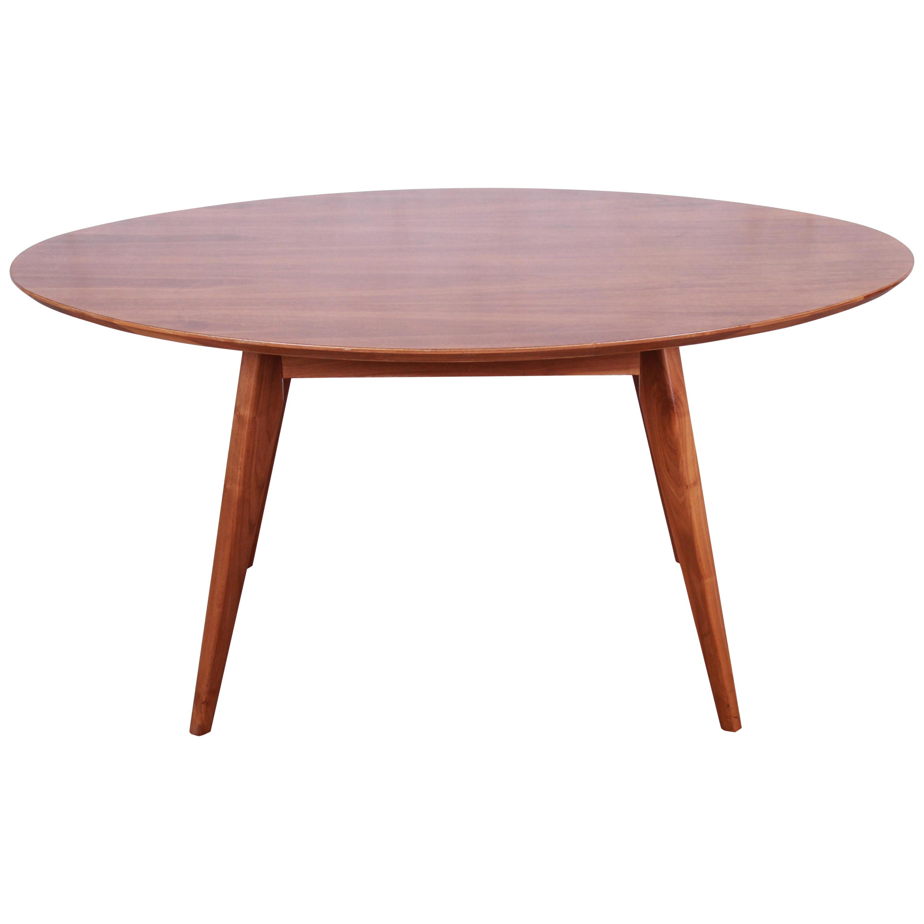 Jens Risom for Knoll Walnut Elliptical Dining or Game Table