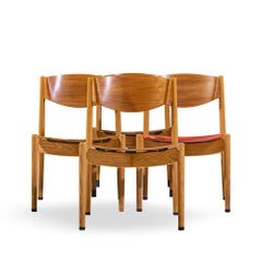 Jens Risom General Purpose Mid Century Walnut Dining Chair - Set of 4