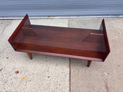 Jens Risom Glass and Walnut Coffee Table