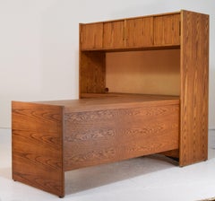 Jens Risom Left Hand Return Floating Desk and Wall Storage Unit