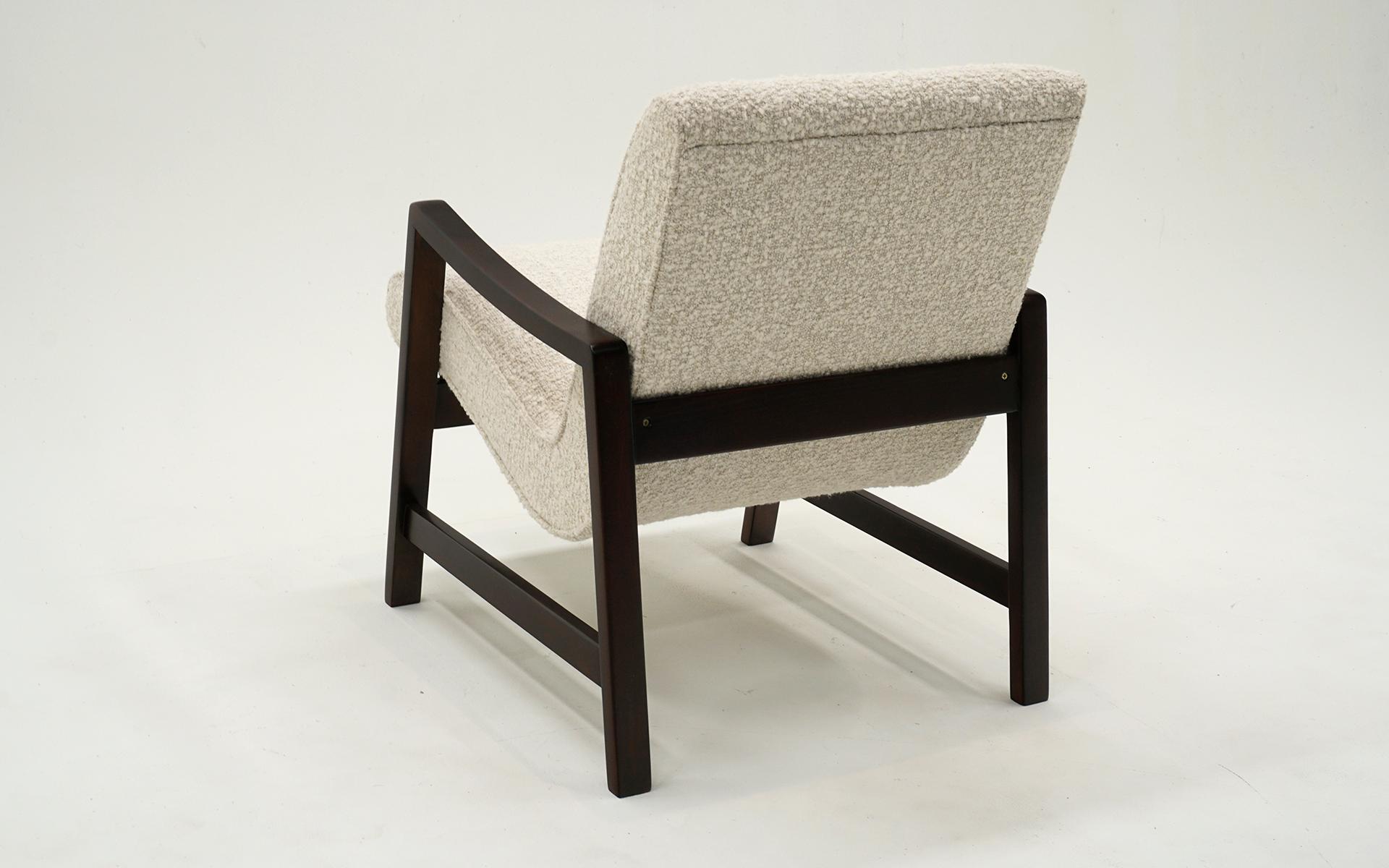 Jens Risom, Loungesessel für Knoll.  Fachmännisch restauriert in Off-White Bouclé im Angebot 2