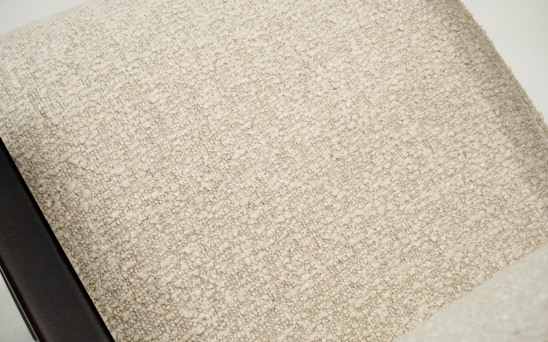 Jens Risom, Loungesessel für Knoll.  Fachmännisch restauriert in Off-White Bouclé im Angebot 3