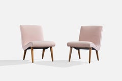 Jens Risom, Lounge Chairs, Beech, Fabric, Germany, 1950s