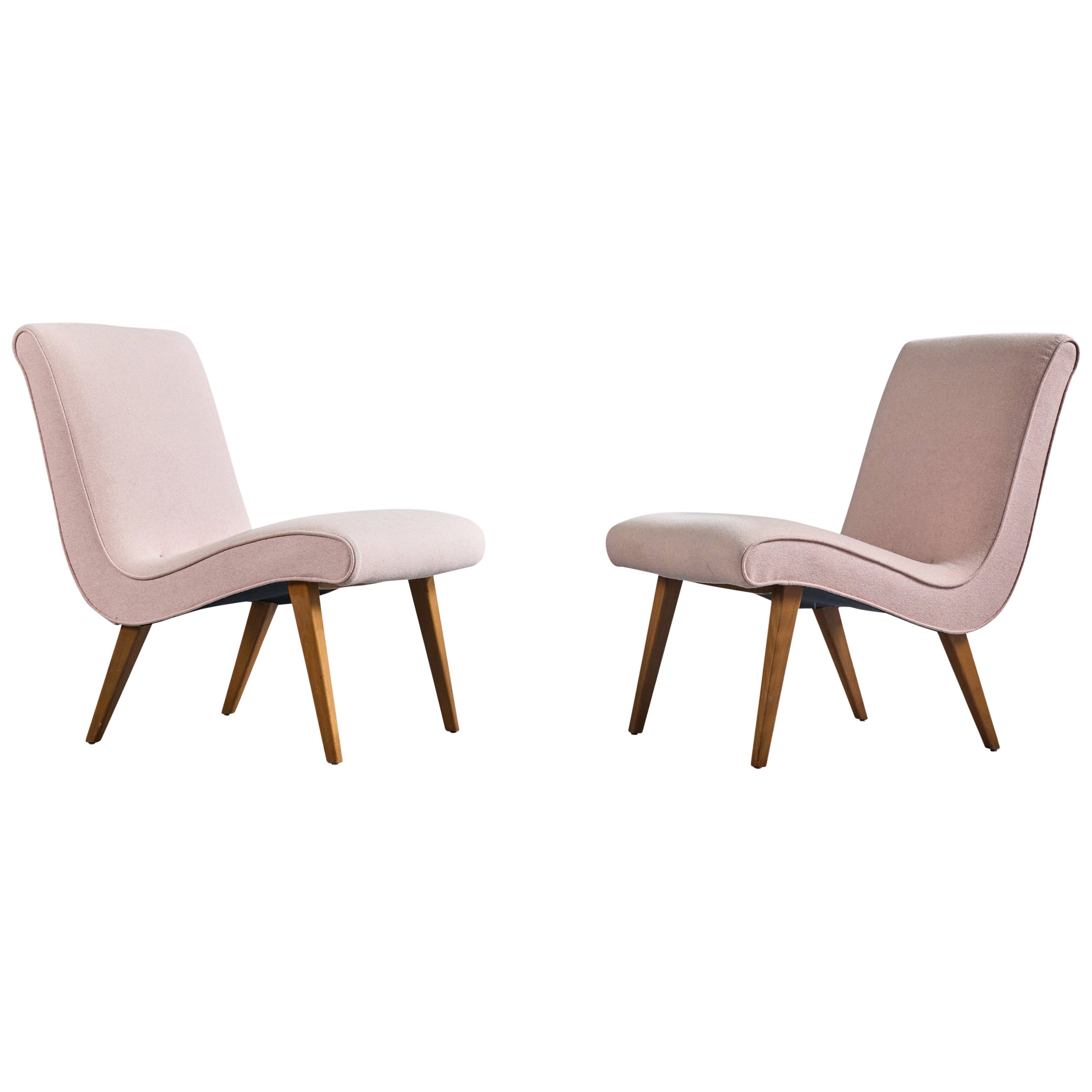 Jens Risom, fauteuils de salon, Beeche, tissu, Allemagne, années 1950