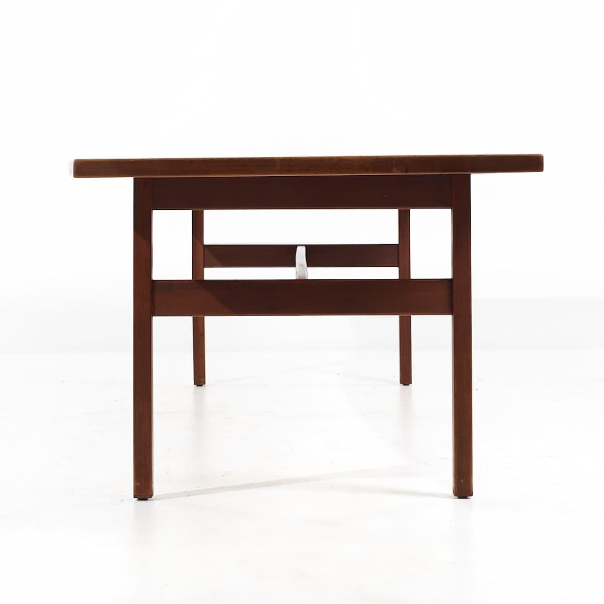 Mid-Century Modern Jens Risom Mid Century 10 Foot Walnut Dining Table For Sale