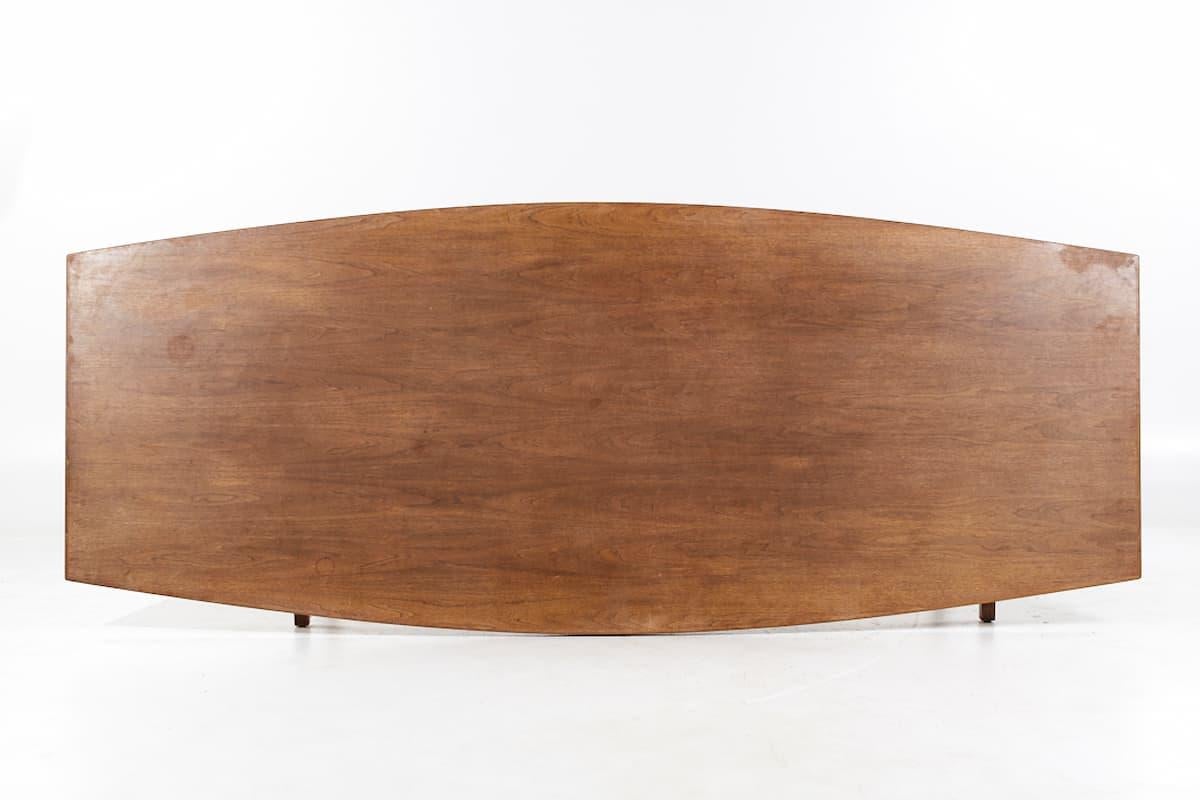 Late 20th Century Jens Risom Mid Century 10 Foot Walnut Dining Table For Sale