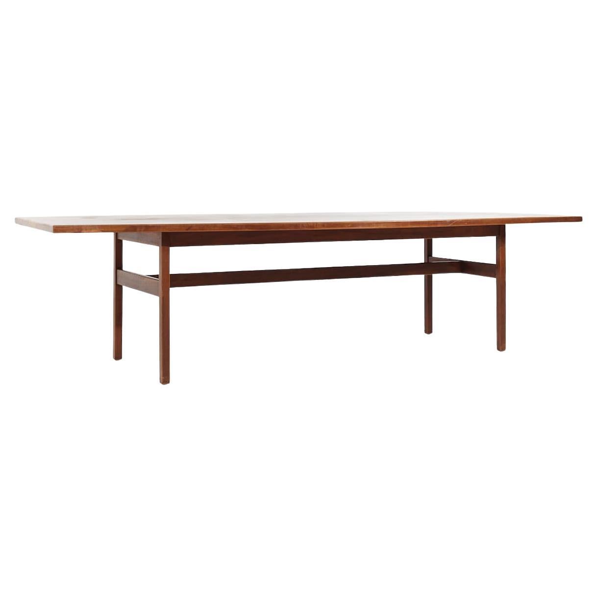 Jens Risom Mid Century 10 Foot Walnut Dining Table For Sale
