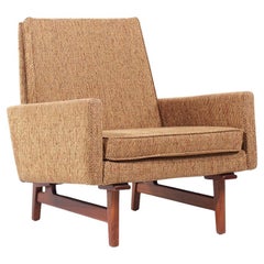 Jens Risom Mid Century Bracket Back Walnut Lounge Chair
