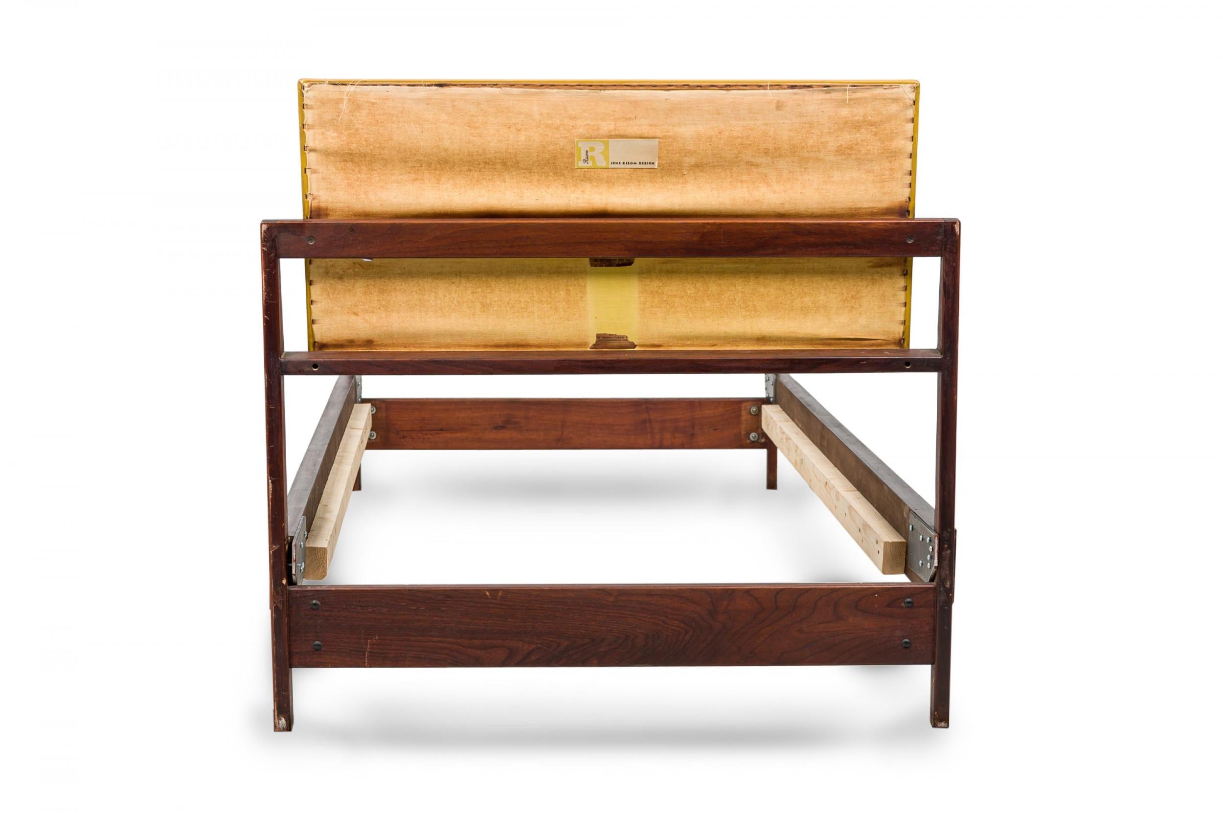 Hand-Crafted Jens Risom Mid-Century Danish Single Bed Head & Footboards with Vinyl Cushions For Sale