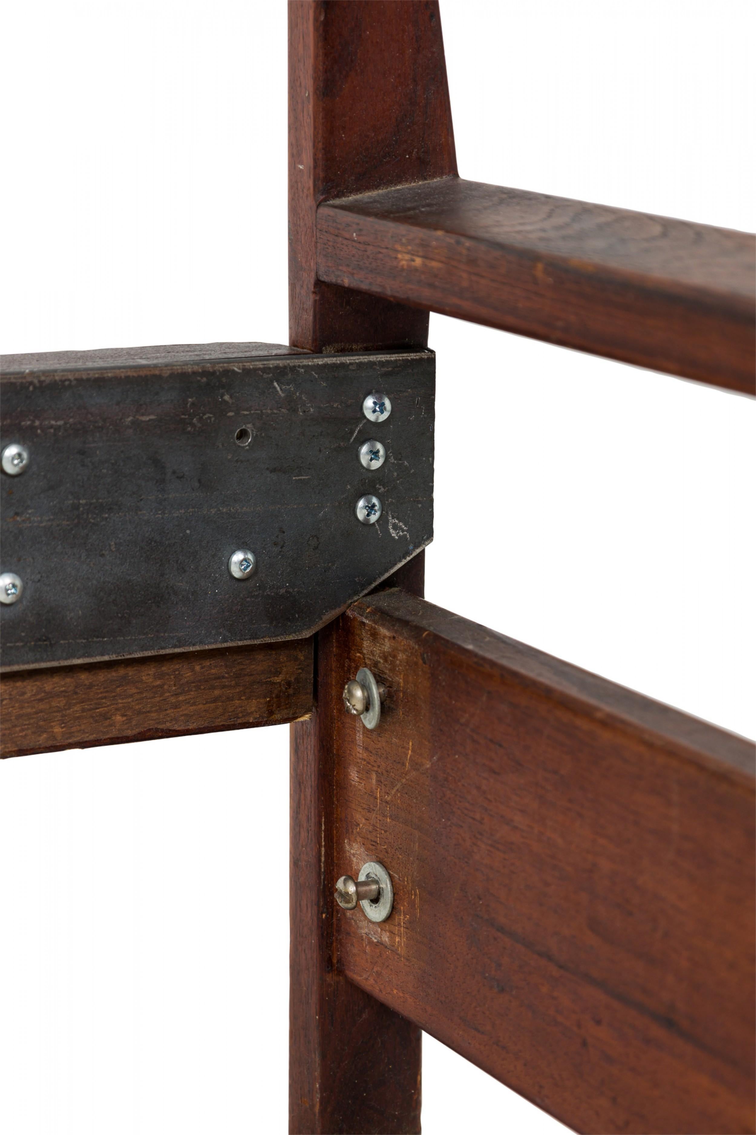 Teak Jens Risom Mid-Century Danish Single Bed Head & Footboards with Vinyl Cushions For Sale