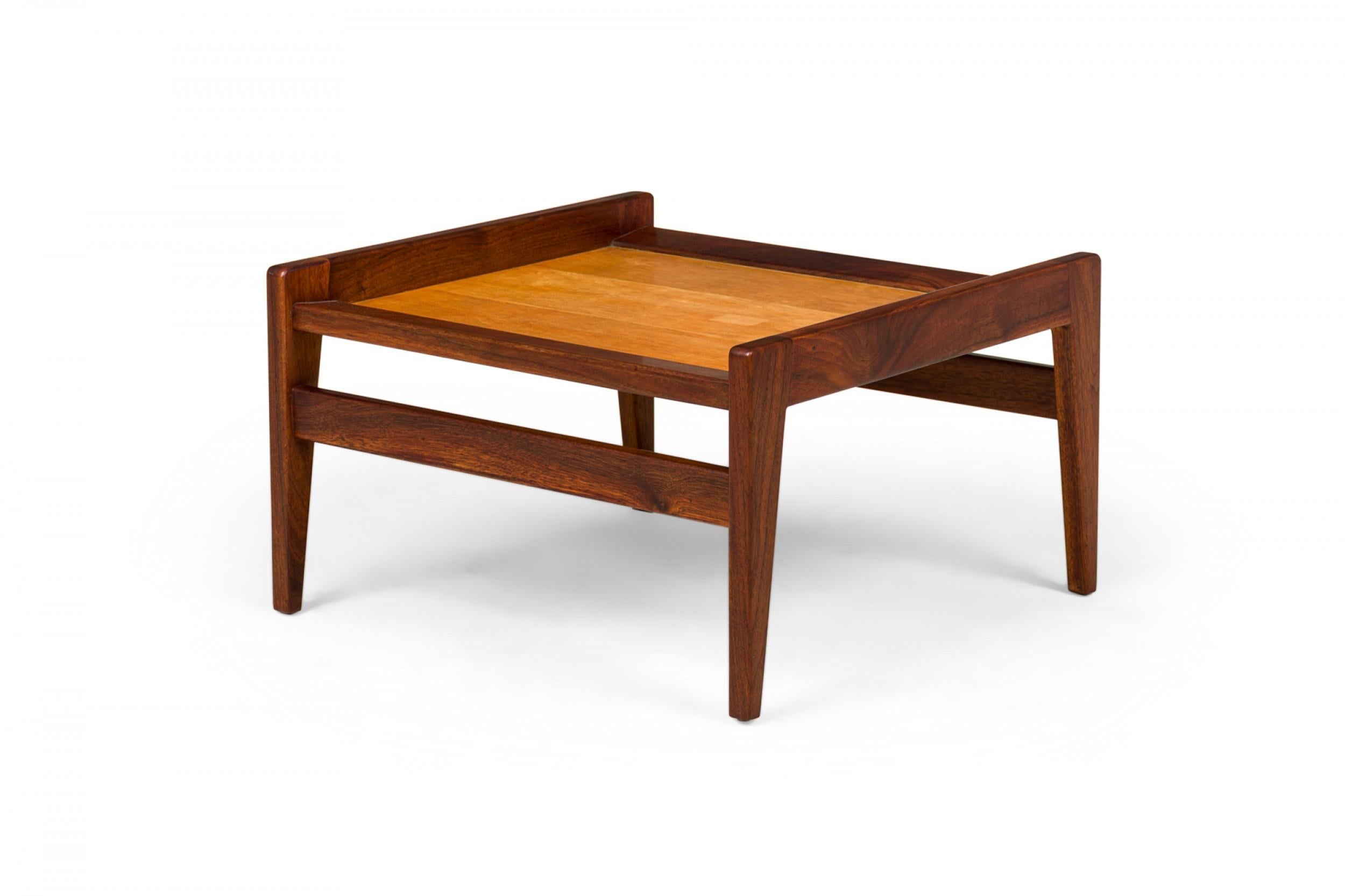 20th Century Jens Risom Mid-Century Danish Walnut Ottoman