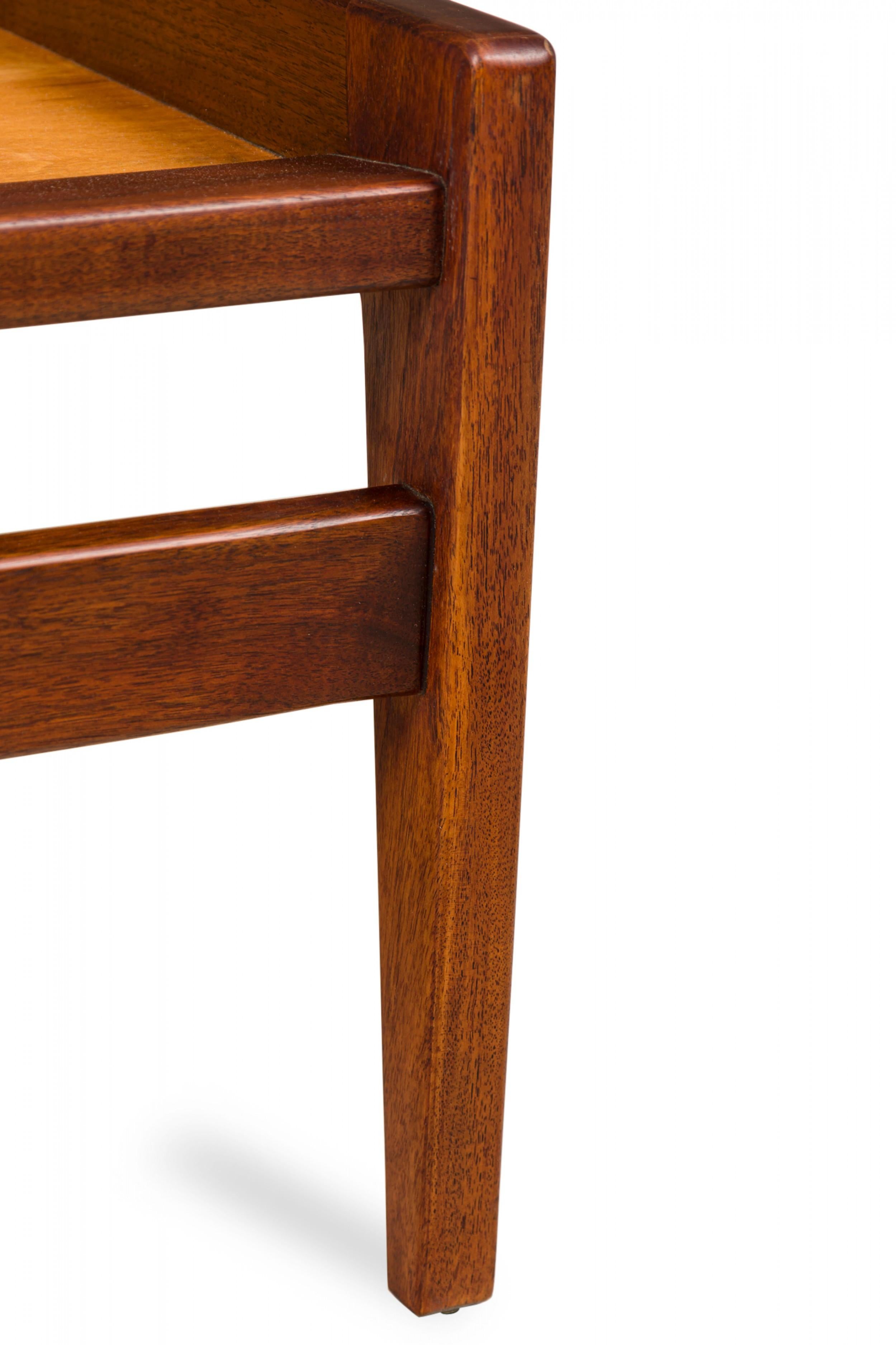 Wood Jens Risom Mid-Century Danish Walnut Ottoman