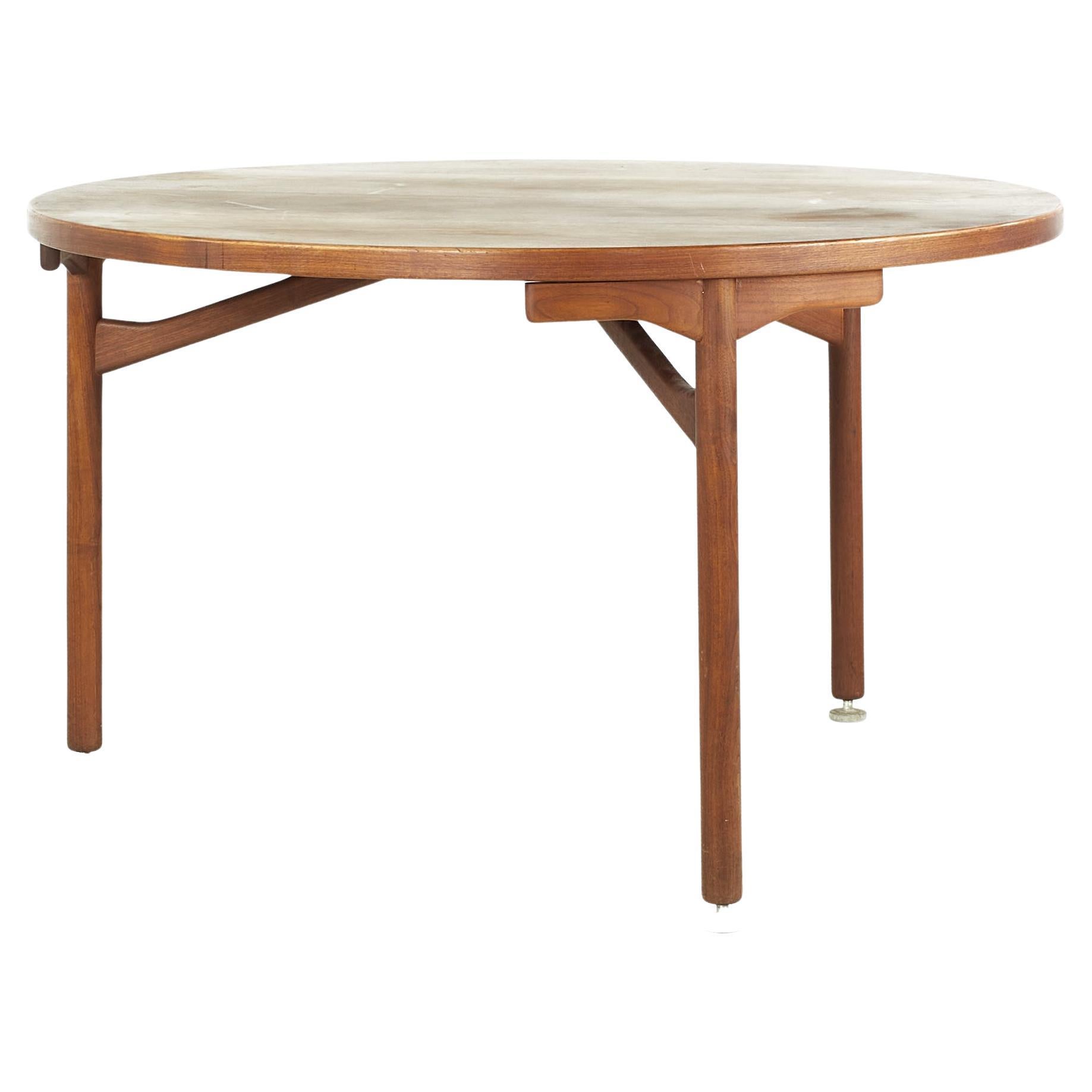 SOLD 05/28/24 Jens Risom Midcentury Dining Table Walnut with 3 Legs