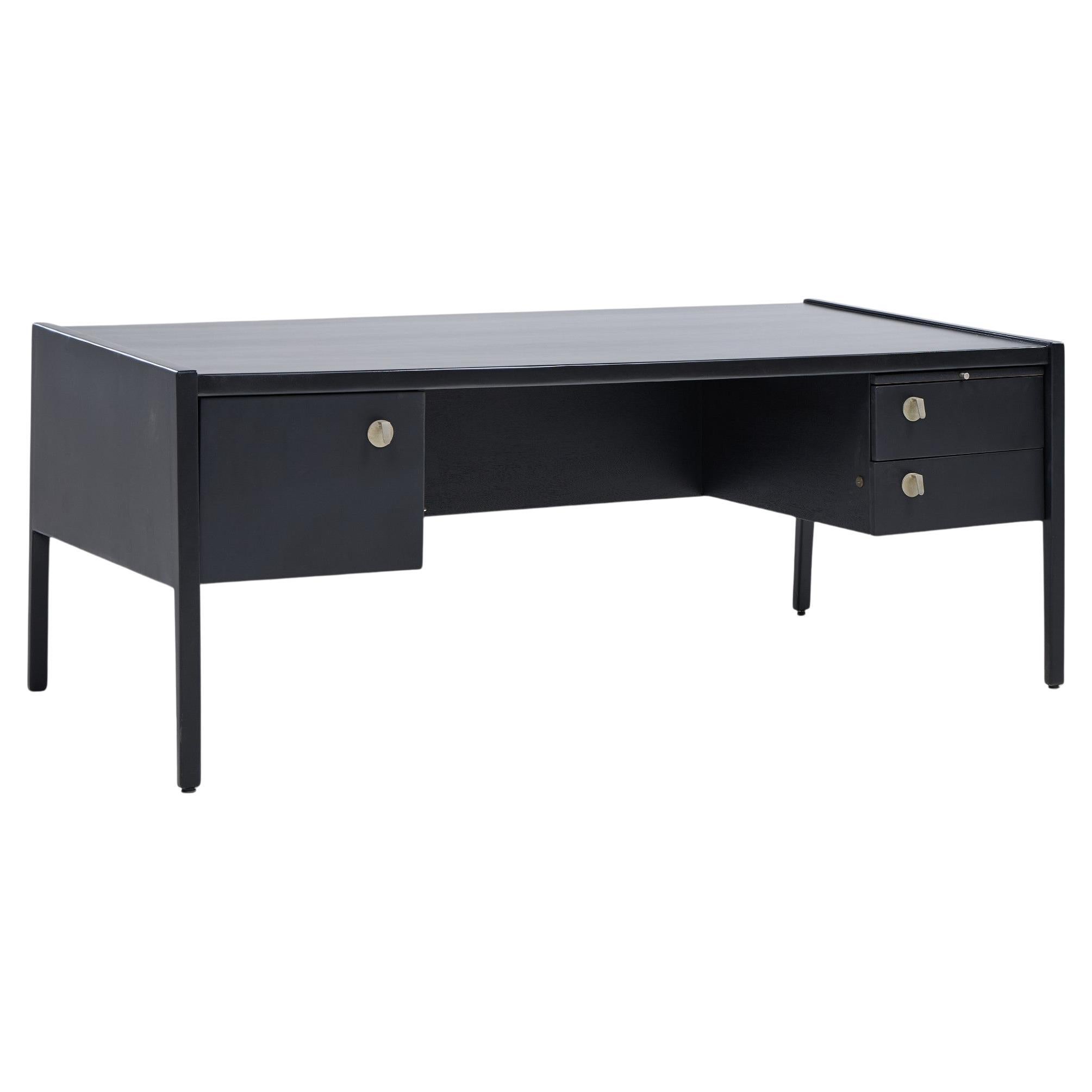 Jens Risom Mid Century Ebonized Walnut Desk